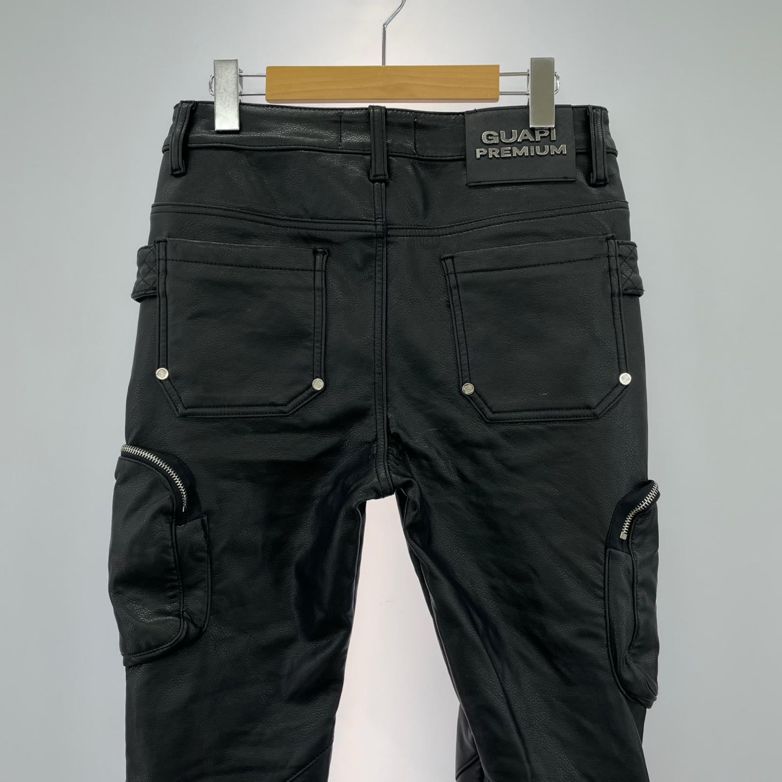 パンツ GUAPI Obsidian Cargo Leather Pants (30) 30 ブラック