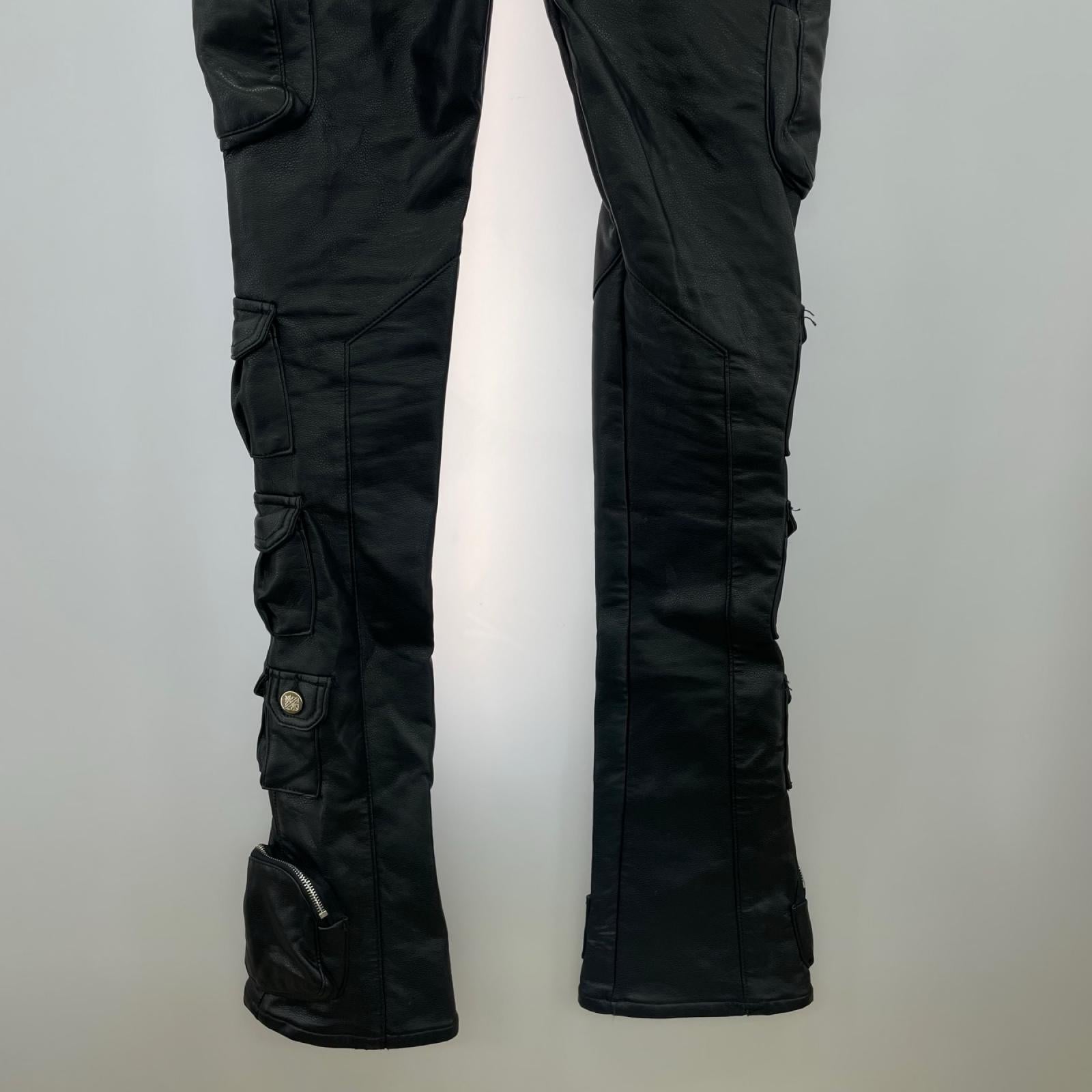 パンツ GUAPI Obsidian Cargo Leather Pants (30) 30 ブラック