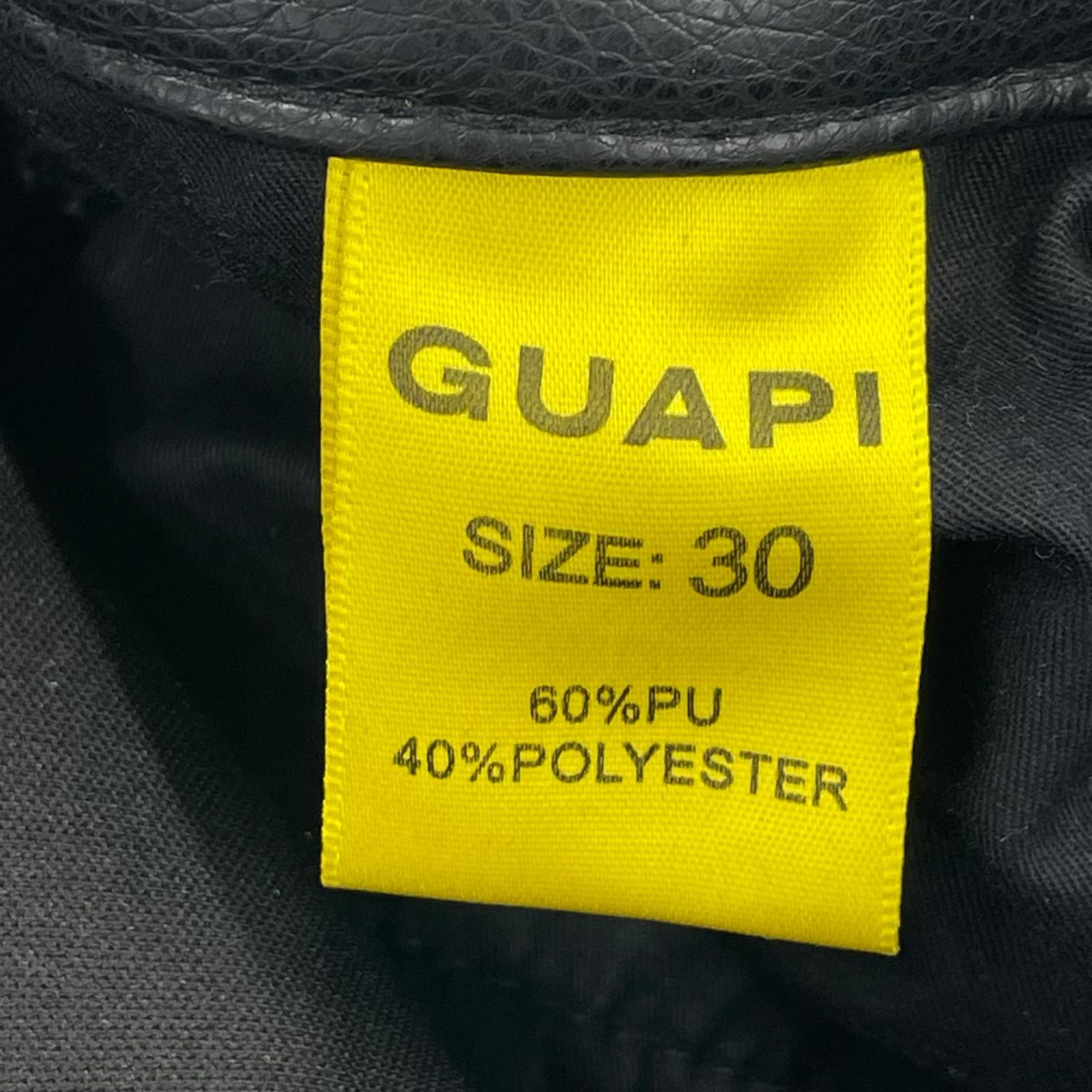 パンツ GUAPI Obsidian Cargo Leather Pants (30) 30 ブラック