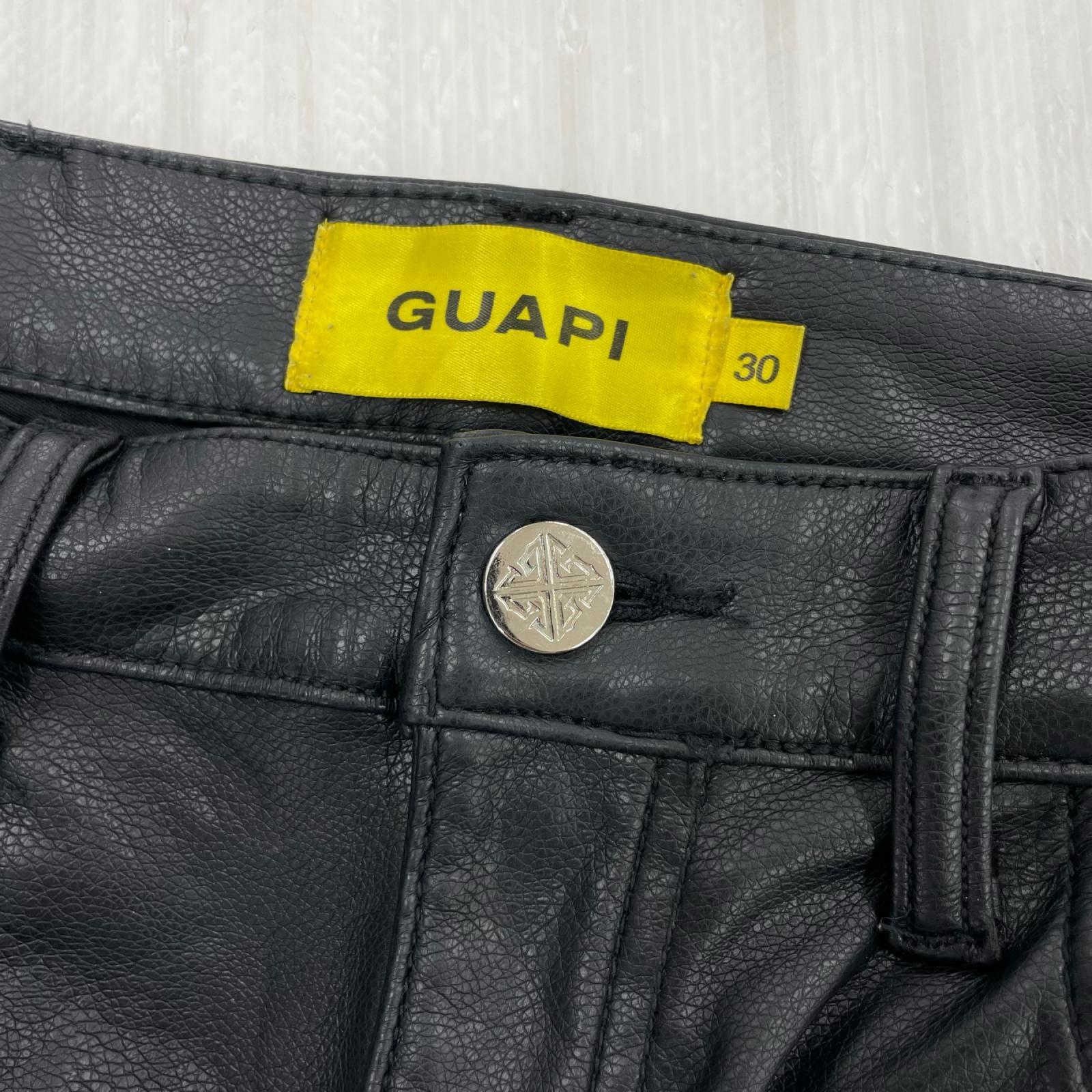 パンツ GUAPI Obsidian Cargo Leather Pants (30) 30 ブラック