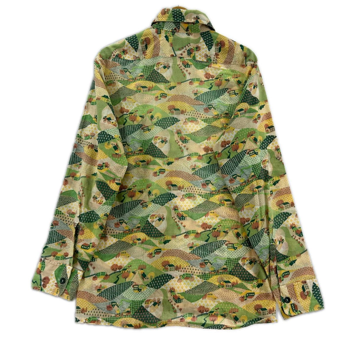 長袖シャツ 70s JCPenney 家柄 緑 (M) M