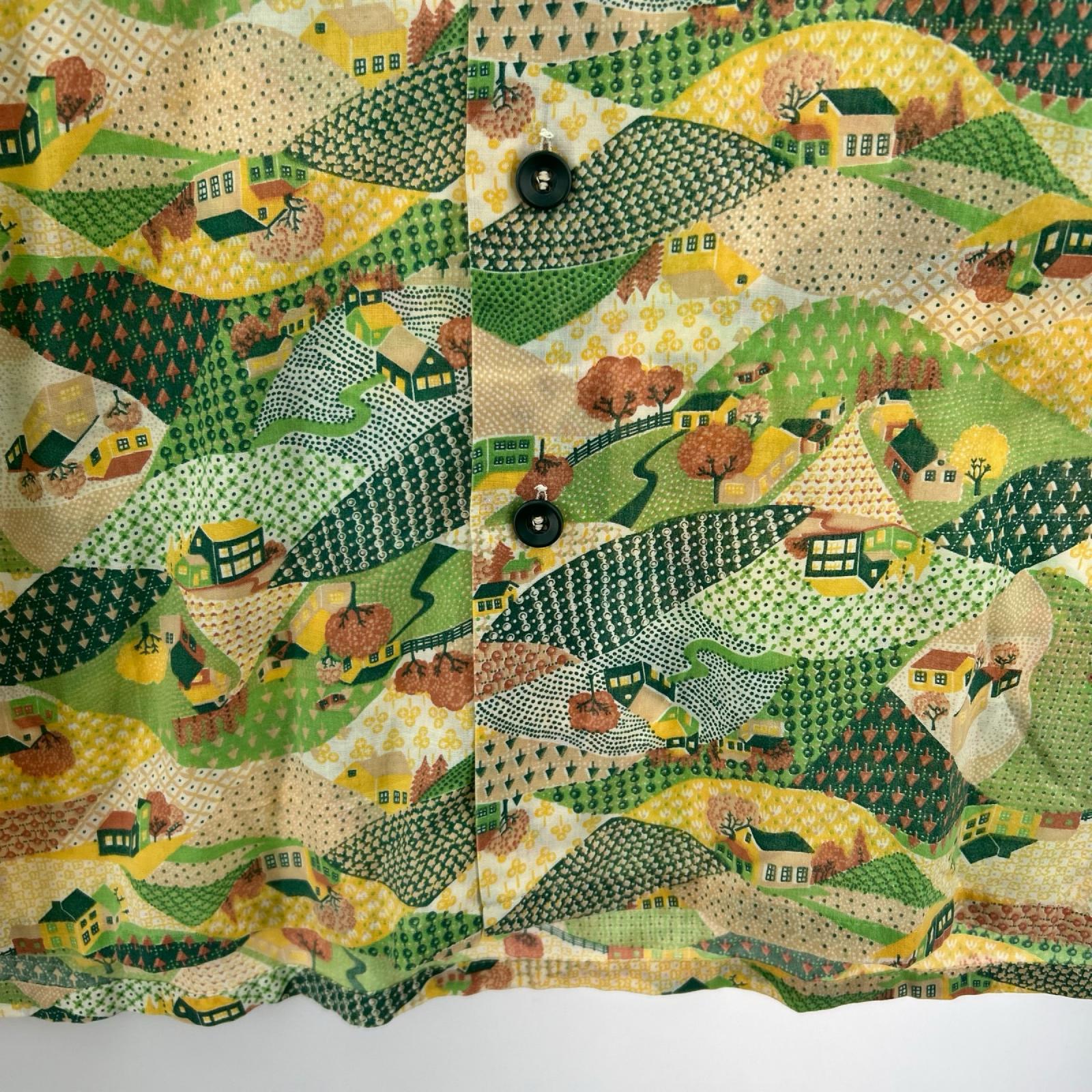 長袖シャツ 70s JCPenney 家柄 緑 (M) M