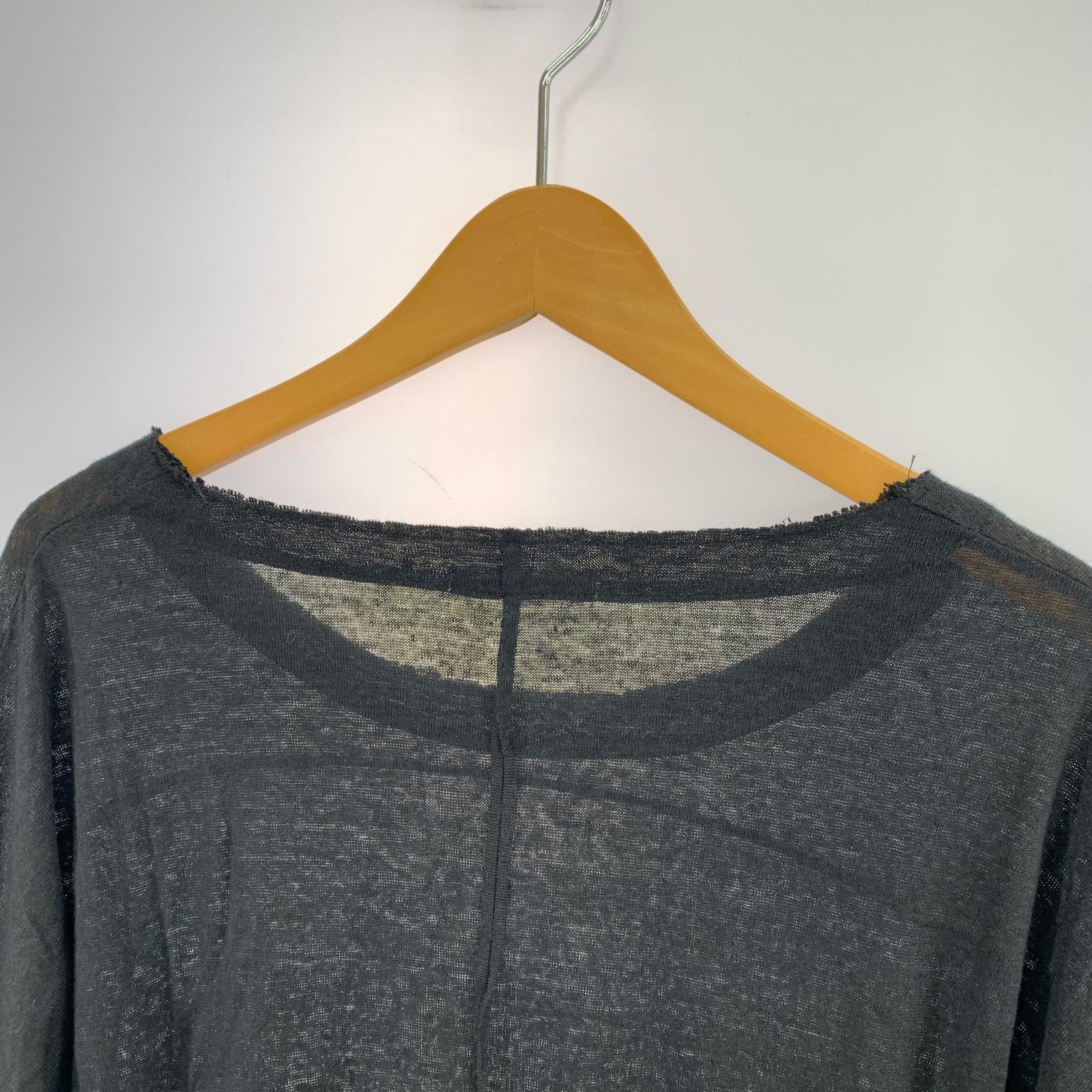 ニット BIBLIOTHERK 26SS LONG TOPS BLACK リネンニット 2 ブラック 2 ブラック