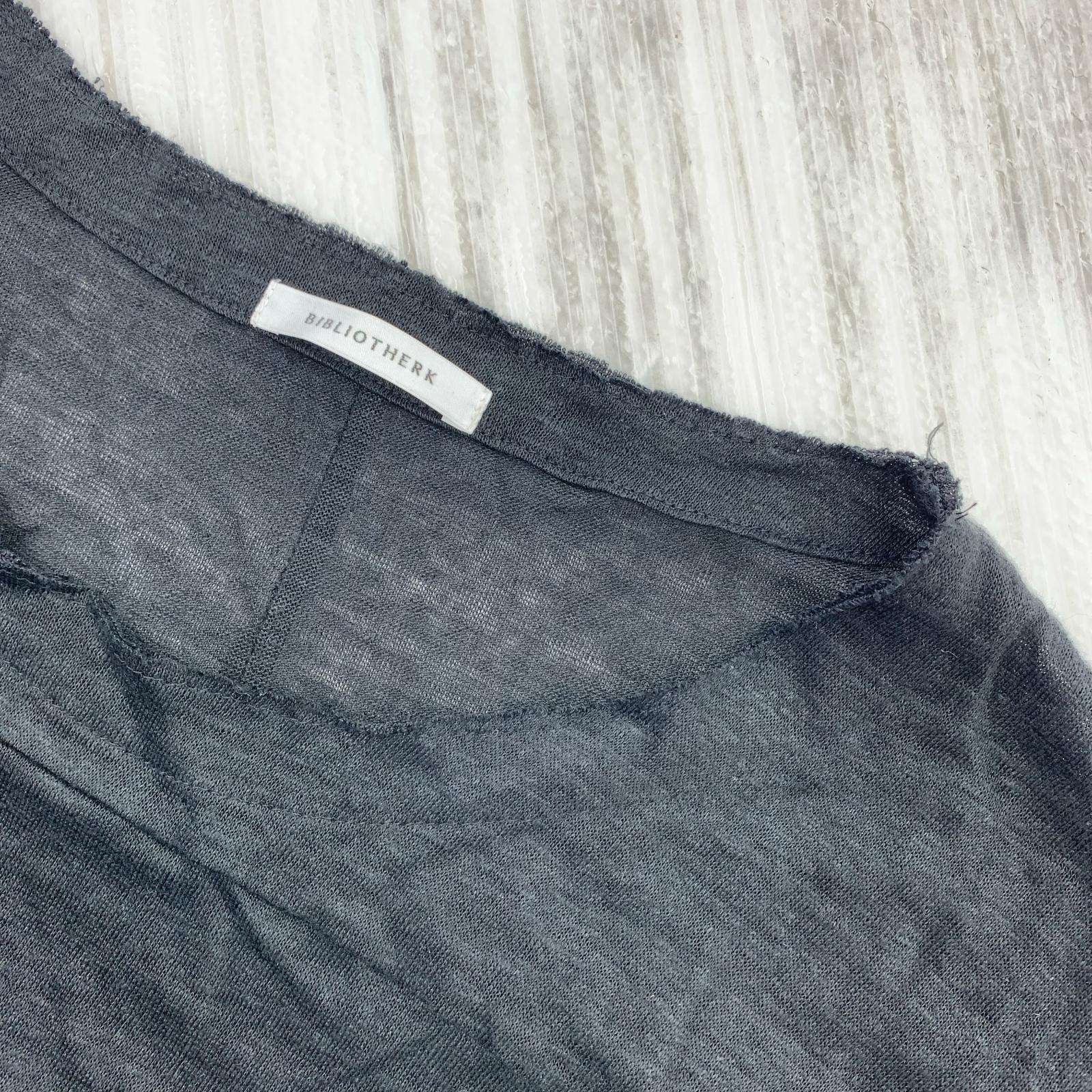 ニット BIBLIOTHERK 26SS LONG TOPS BLACK リネンニット 2 ブラック 2 ブラック