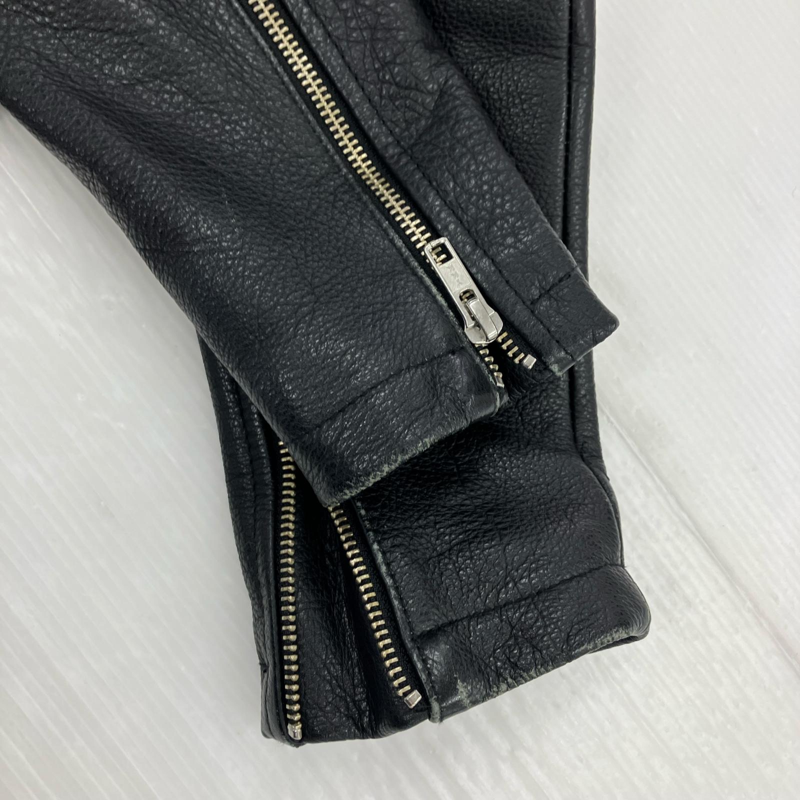レザージャケット カウレザーダブルライダースジャケット WH56-17Y017 (38) 38 ブラック