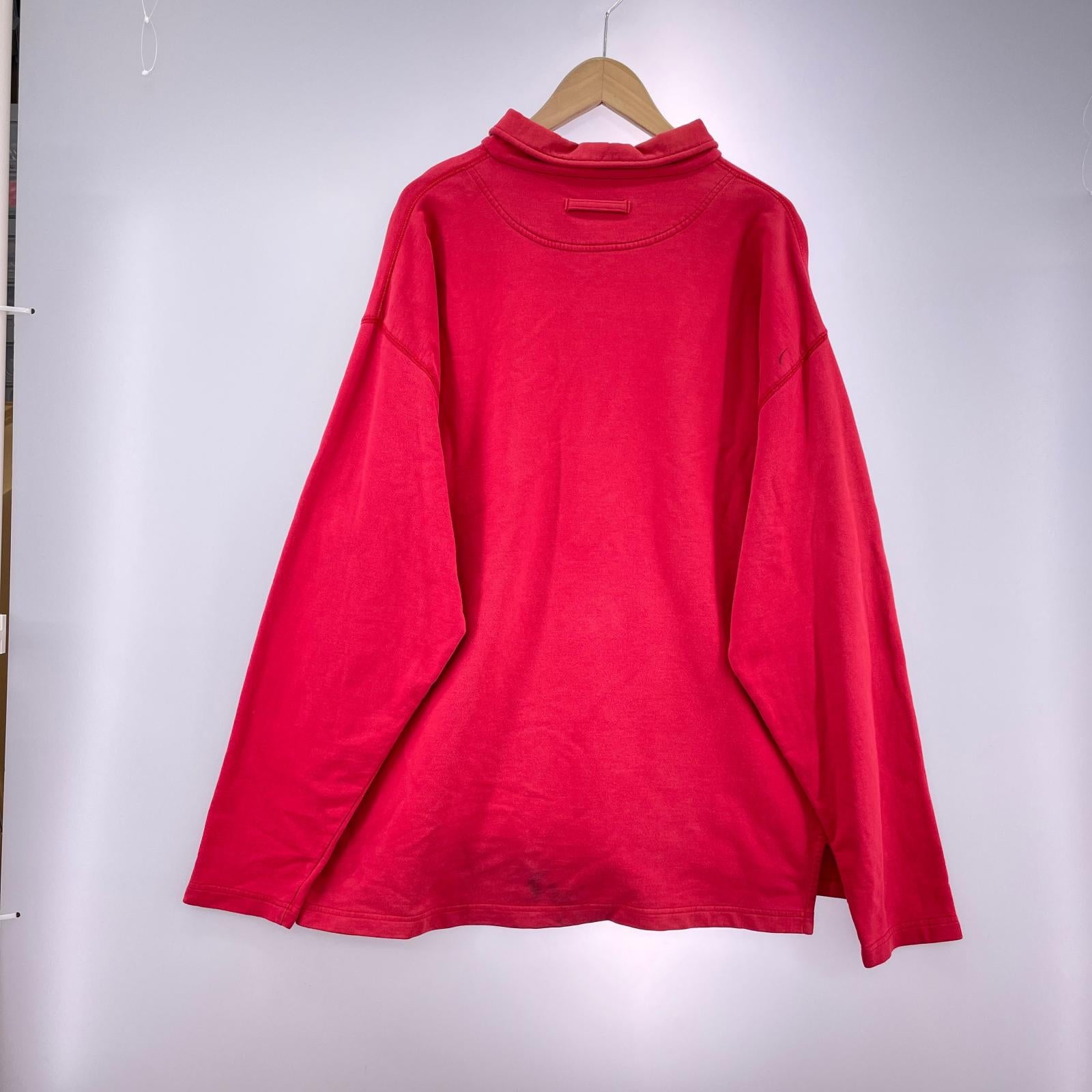 スウェット ハーフボタンスウェット　 赤　XL レッド