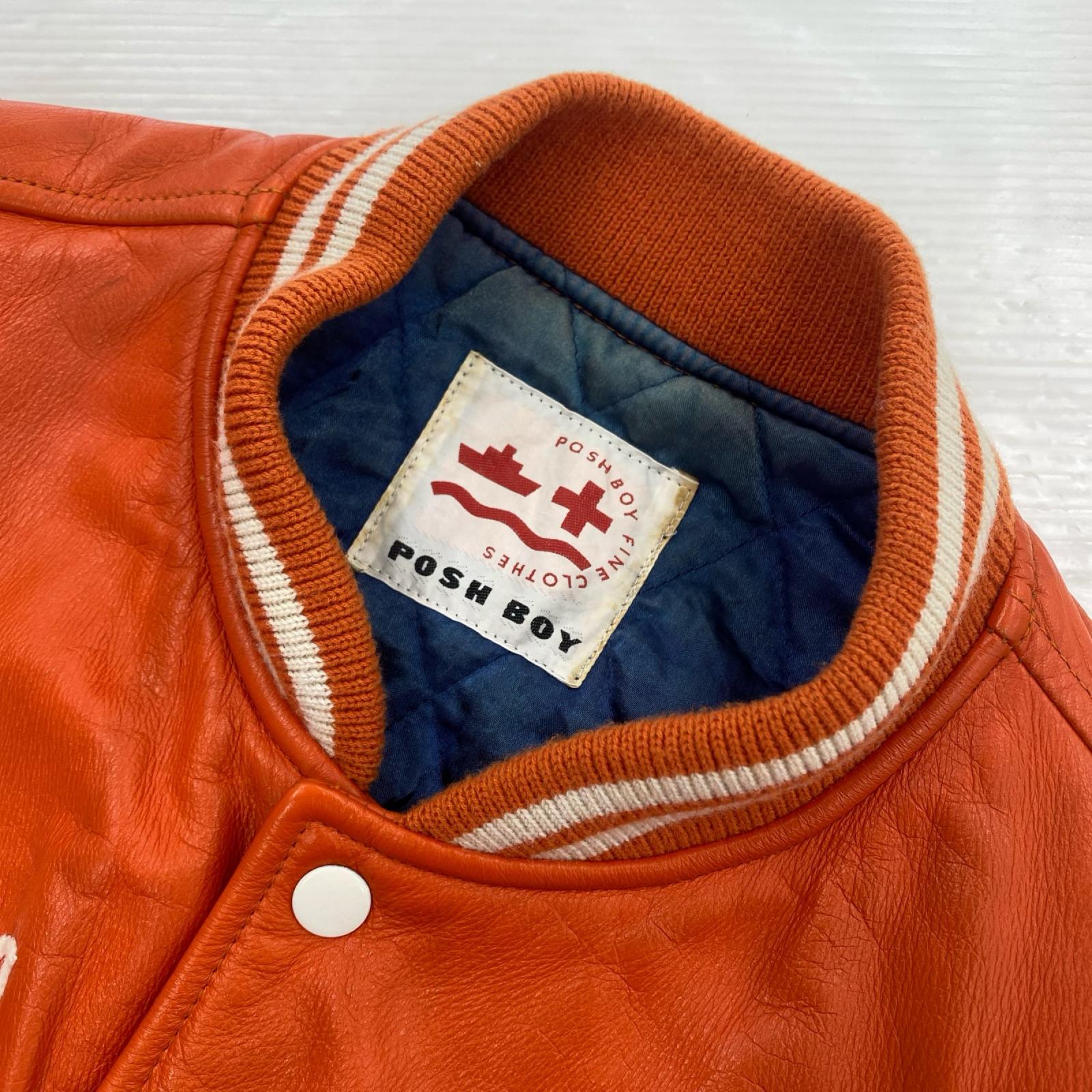 ジャケット POSH BOY スタジャン レザー オレンジ フリー オレンジ