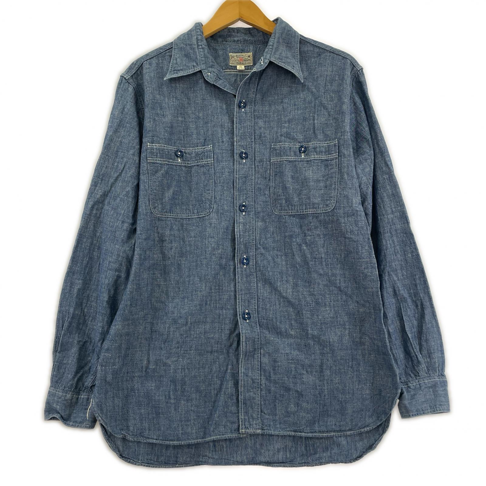長袖シャツ Buzz Rickson's BLUE CHAMBRAY WORK SHIRT LOT.BR25995 (M) ブルー
