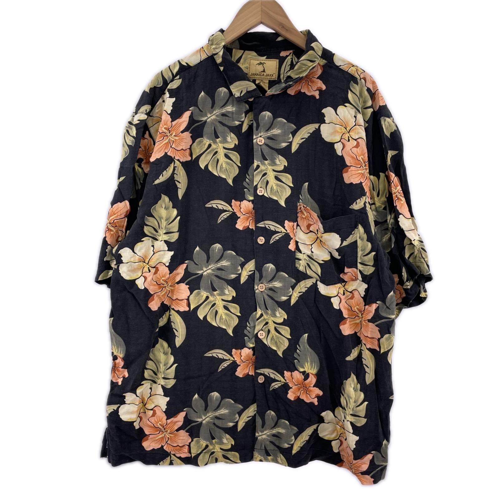 半袖シャツ JAMAICA JAXX アロハシャツ シルク BK ブラック