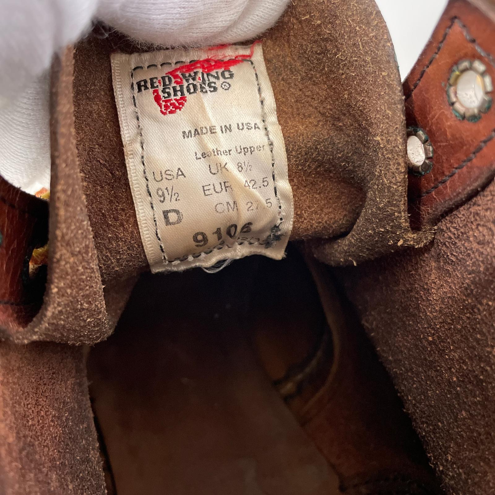 ブーツ RED WING 9106 usa製 (27.5cm) 27.5cm (US9 1/2 UK9 EU45) ブラウン