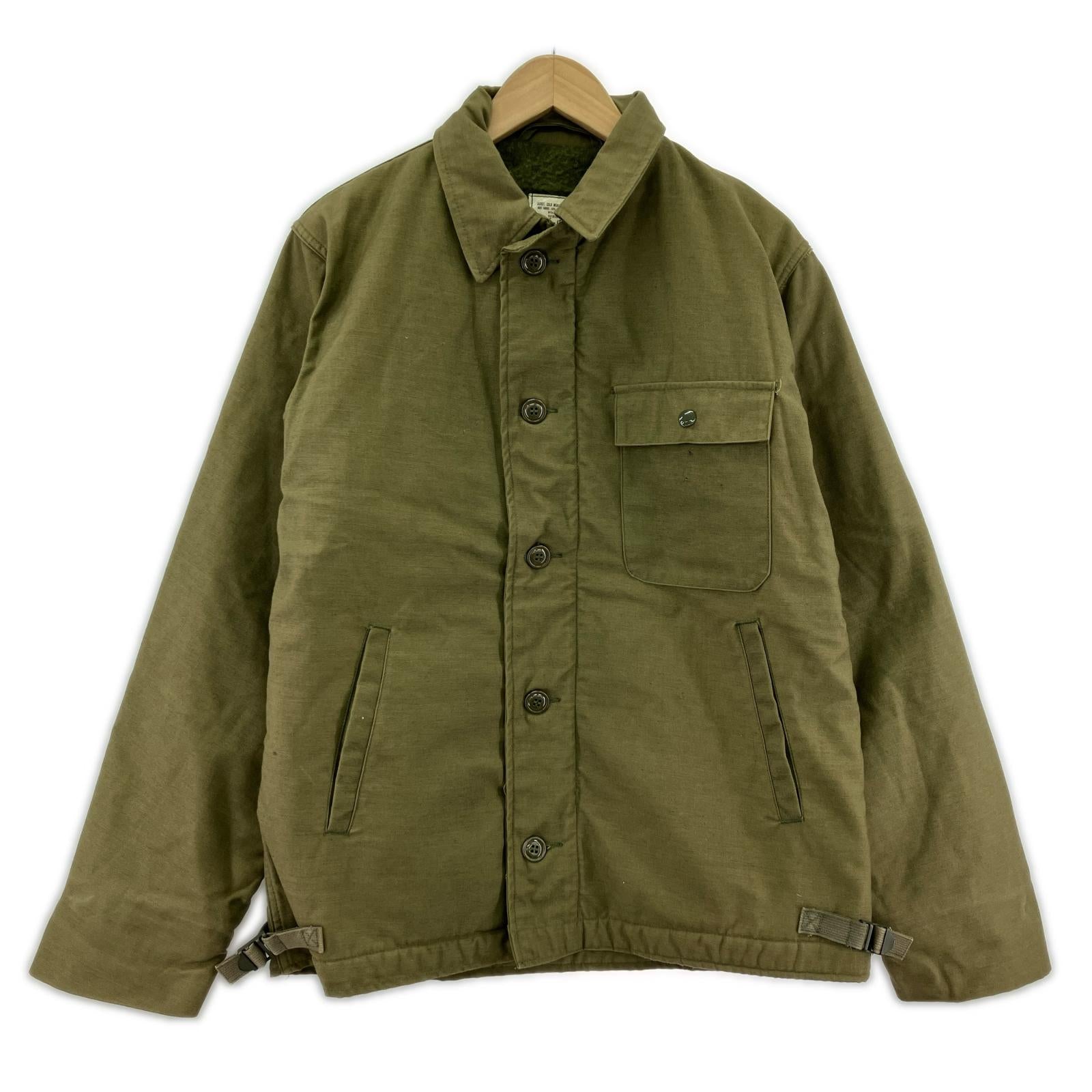 ミリタリージャケット 80s 米軍　US NAVY　A-2デッキ（M) M カーキ