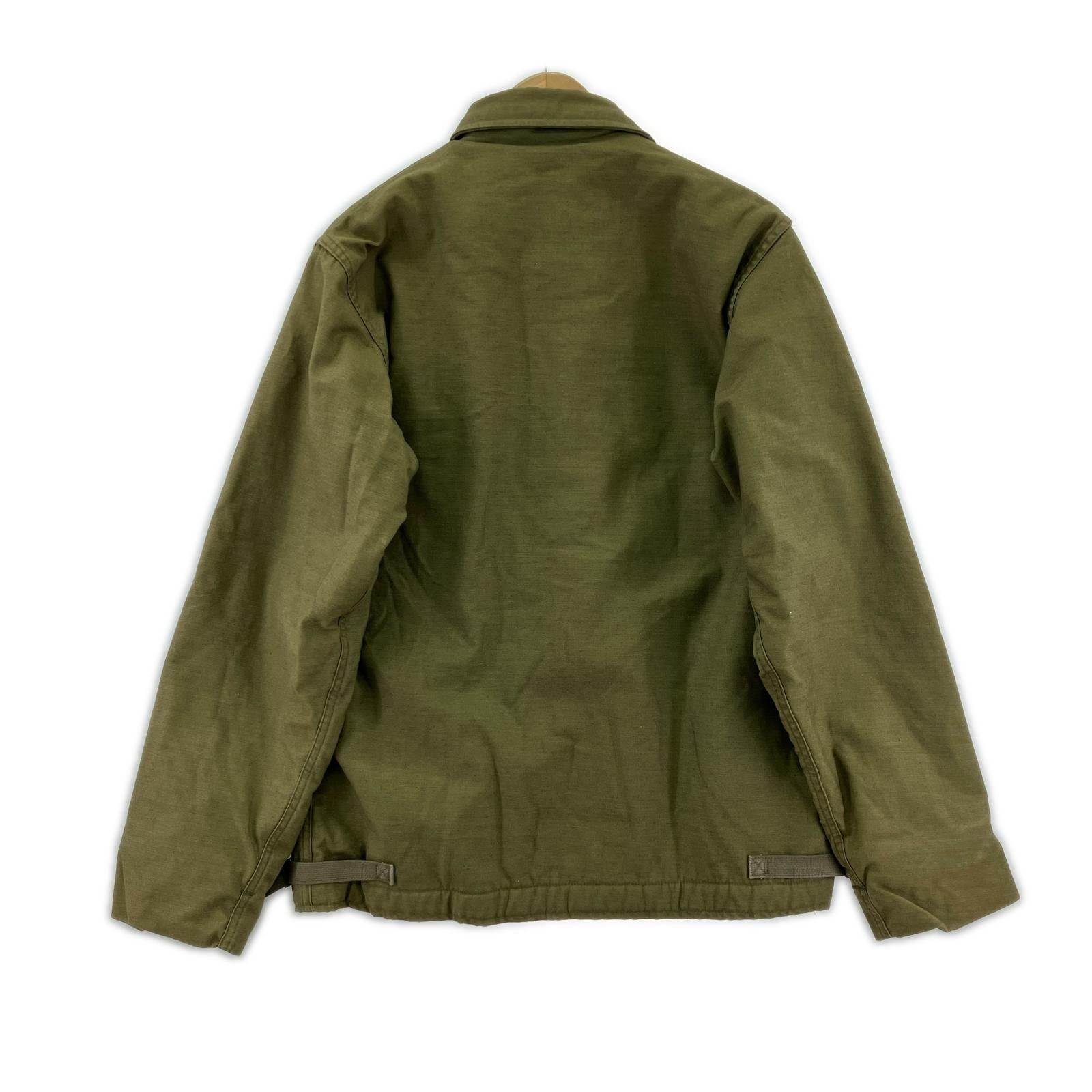 ミリタリージャケット 80s 米軍　US NAVY　A-2デッキ（M) M カーキ