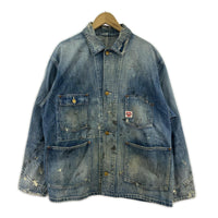 デニムジャケット COVERALL HEART TAG M ダメージ加工 M ブルー