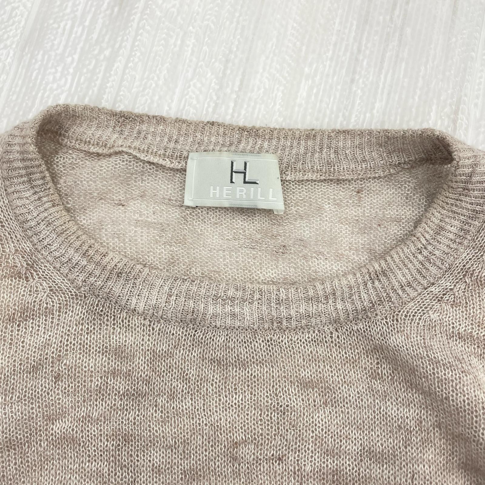 ニット HERILL 25SS Linen WG Pullover size3 ベージュ
