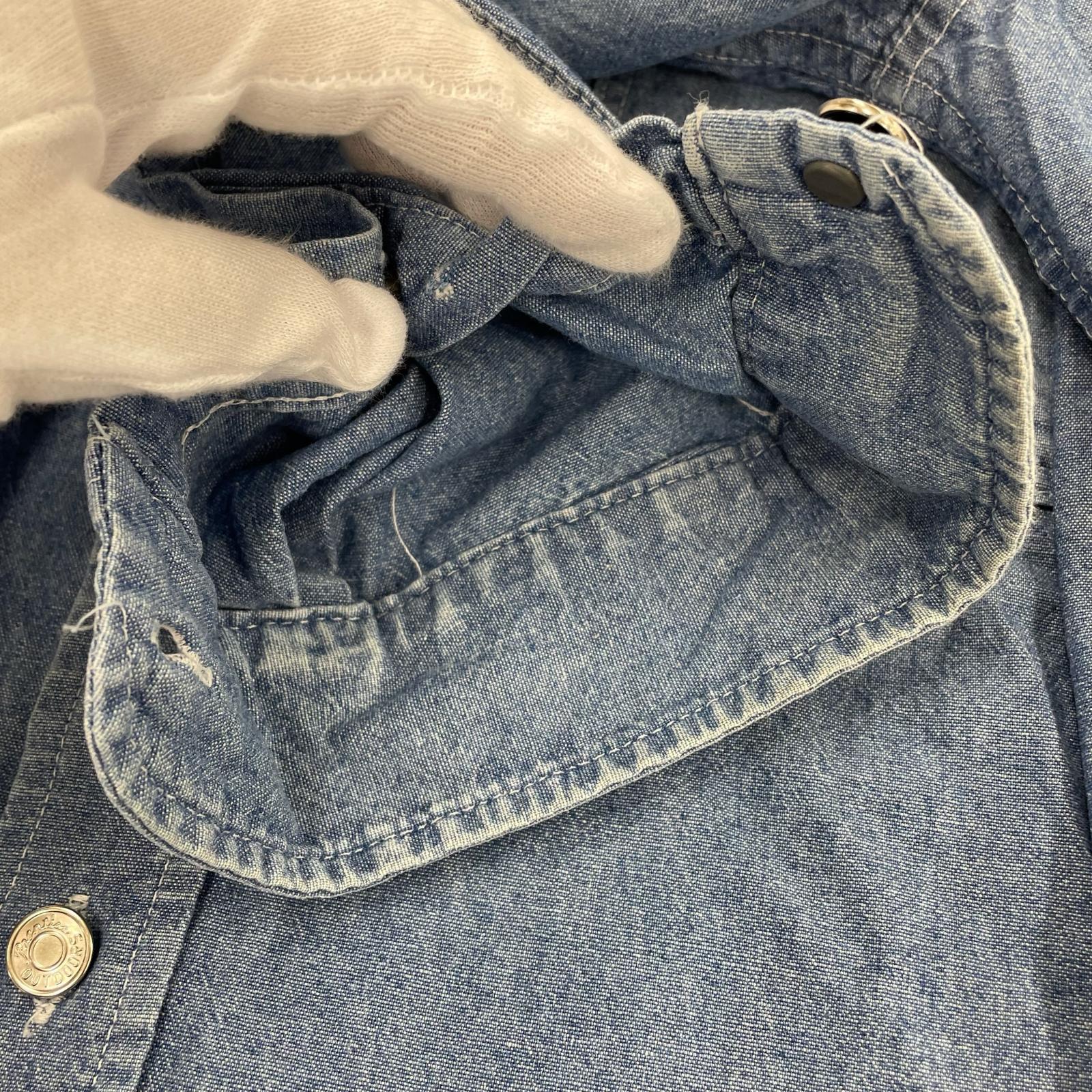 長袖シャツ Prentiss 80s L/S デニムシャツ USA製 IDG ブルー