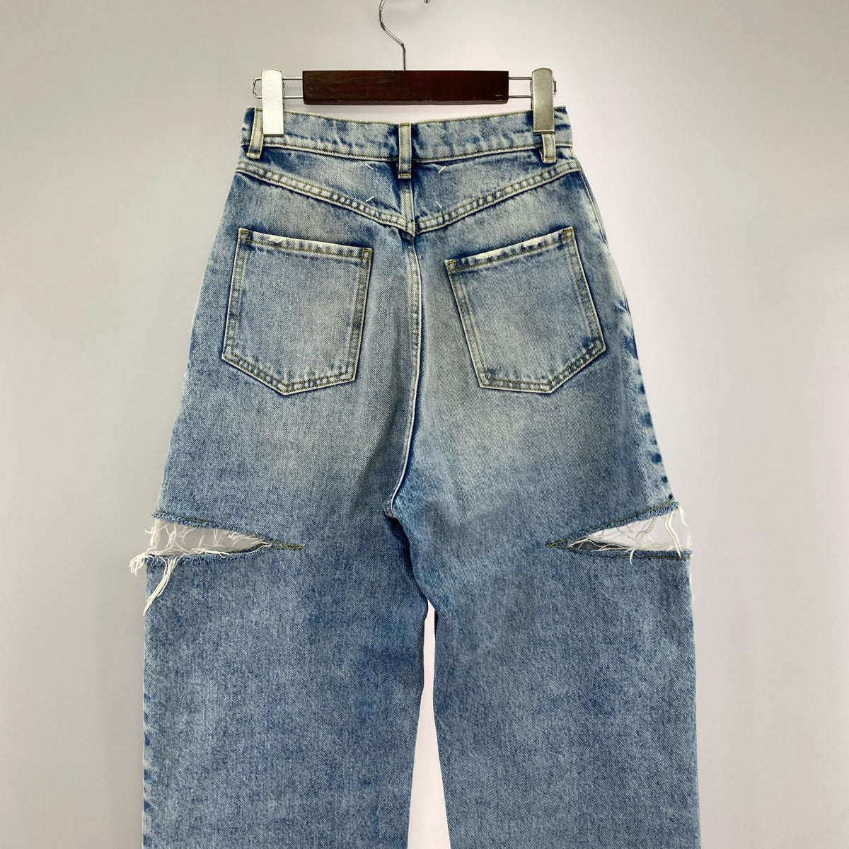 デニムパンツ スラッシュディテール デニムパンツ インディゴ 36