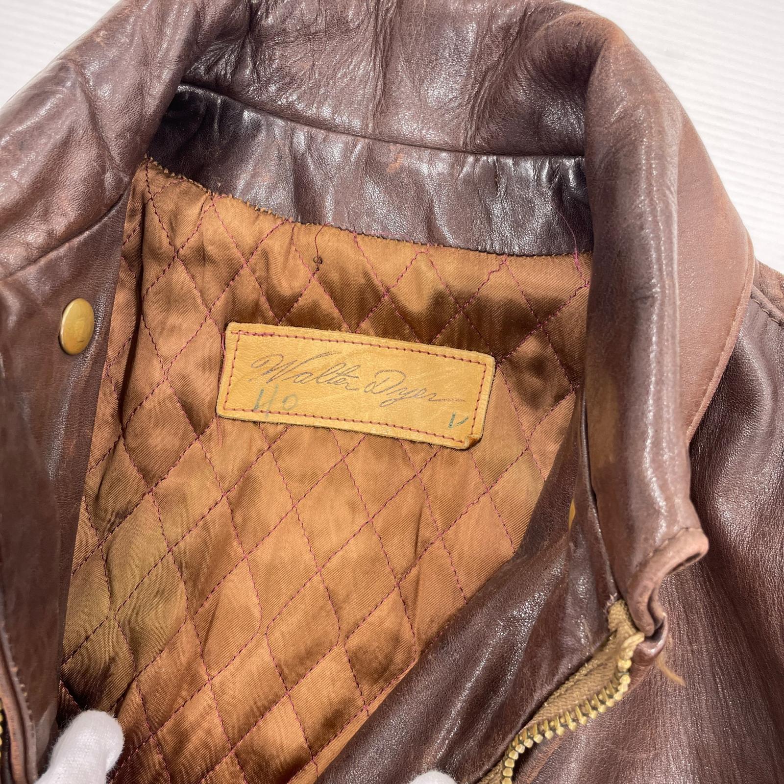 ジャケット 70s Walter Dyer Leather Jacket 40 40 ブラウン