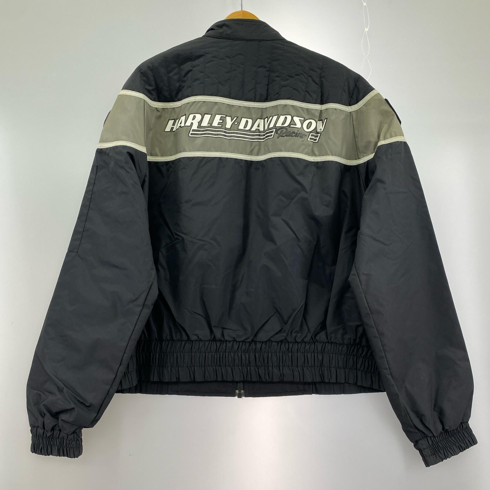 ジャケット Harley-Davidson レースチーム ナイロンジャケット 黒 (L) L ブラック