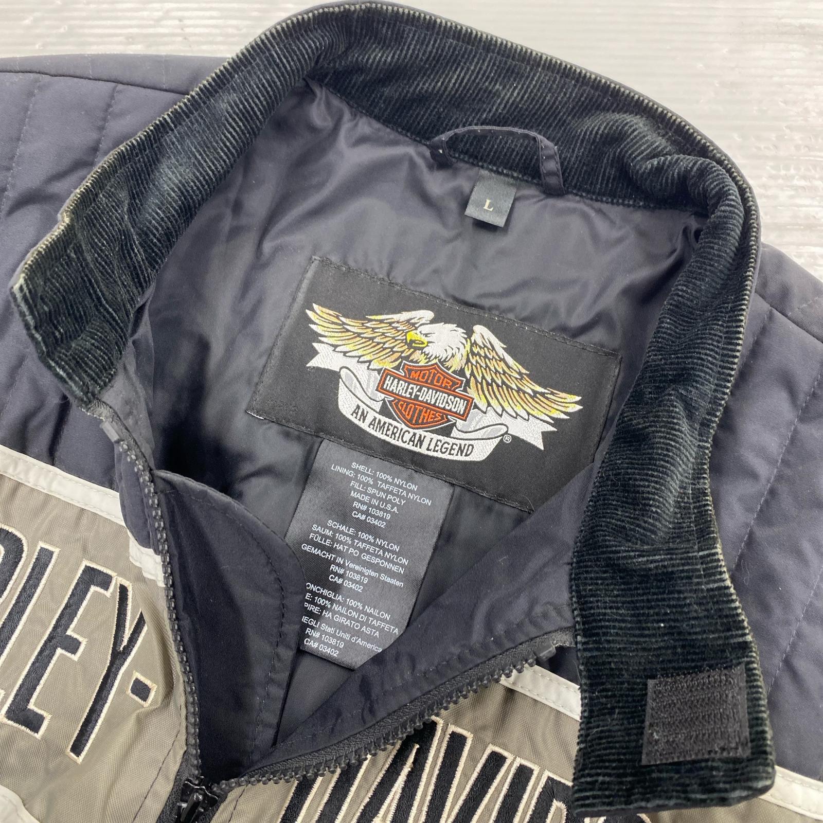 ジャケット Harley-Davidson レースチーム ナイロンジャケット 黒 (L) L ブラック