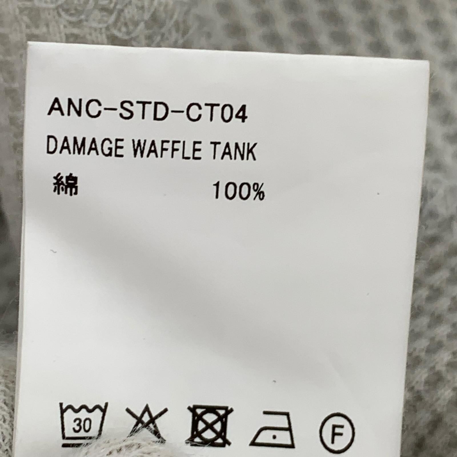 タンクトップ ANCELLM DAMAGE WAFFLE TANK ダメージタンクトップ 2 アイボリー 2