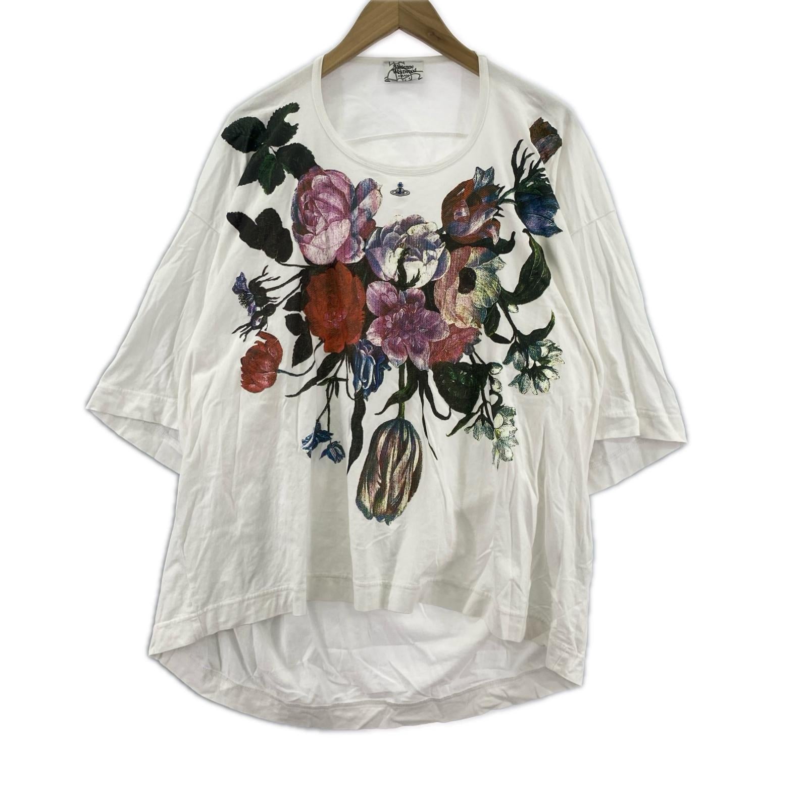 半袖Ｔシャツ 花柄　サイズF フリー ホワイト