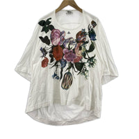 半袖Ｔシャツ 花柄　サイズF フリー ホワイト