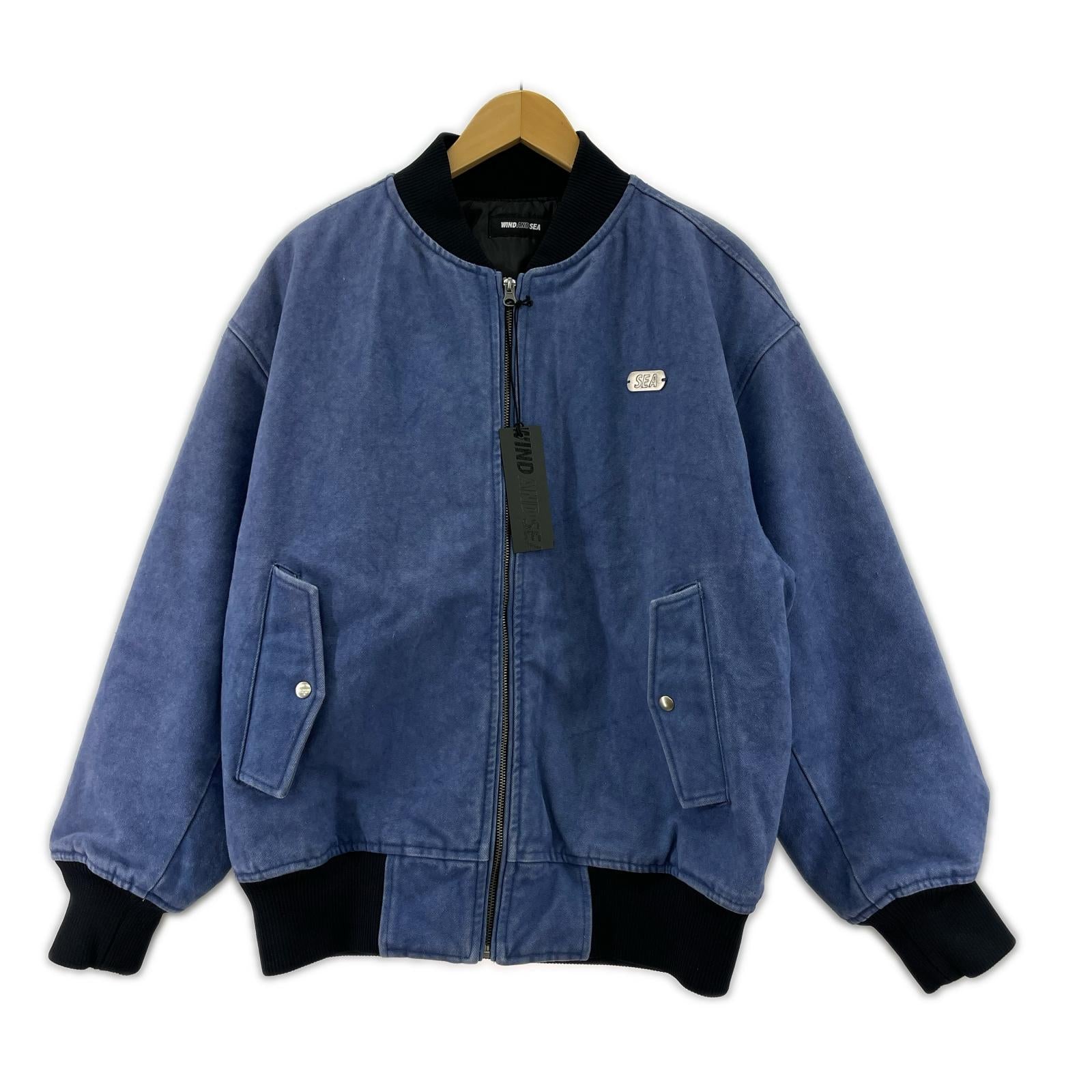 ブルゾン WASH CANVAS JACKET 青 (M) M ネイビー