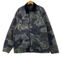 ミリタリージャケット QILO TACTICAL WRM.FZY 迷彩 緑黒 (XL)
