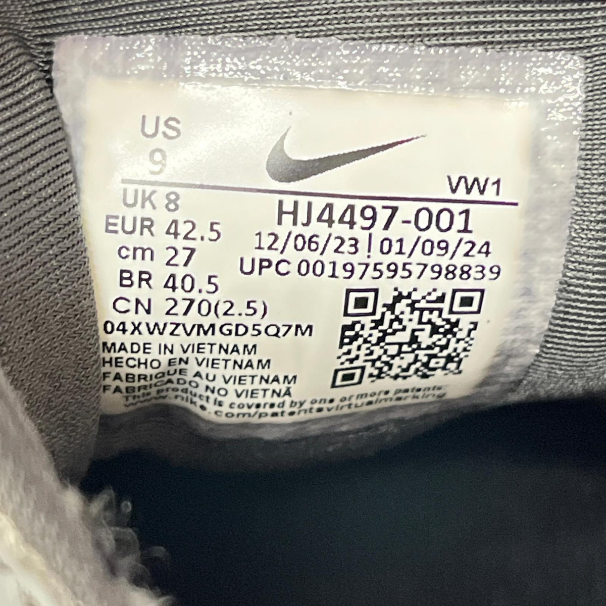 スニーカー V2K Run 27cm (US9 UK8 1/2 EU44) ブラック