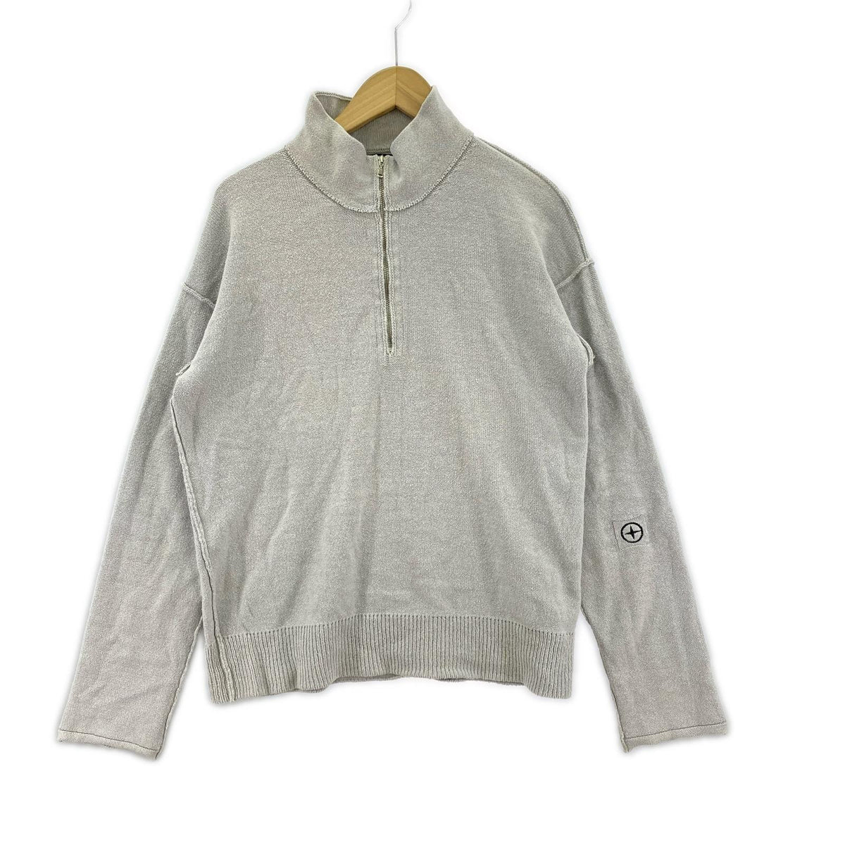 ニット OLD ハーフジップ M M グレー