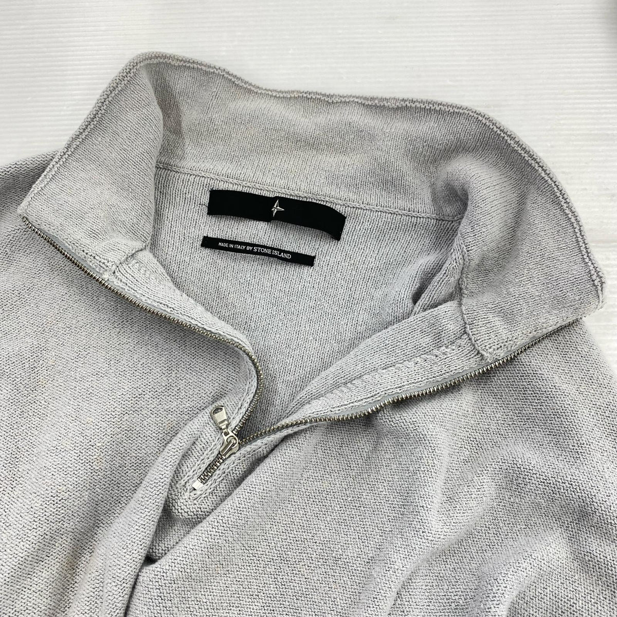 ニット OLD ハーフジップ M M グレー