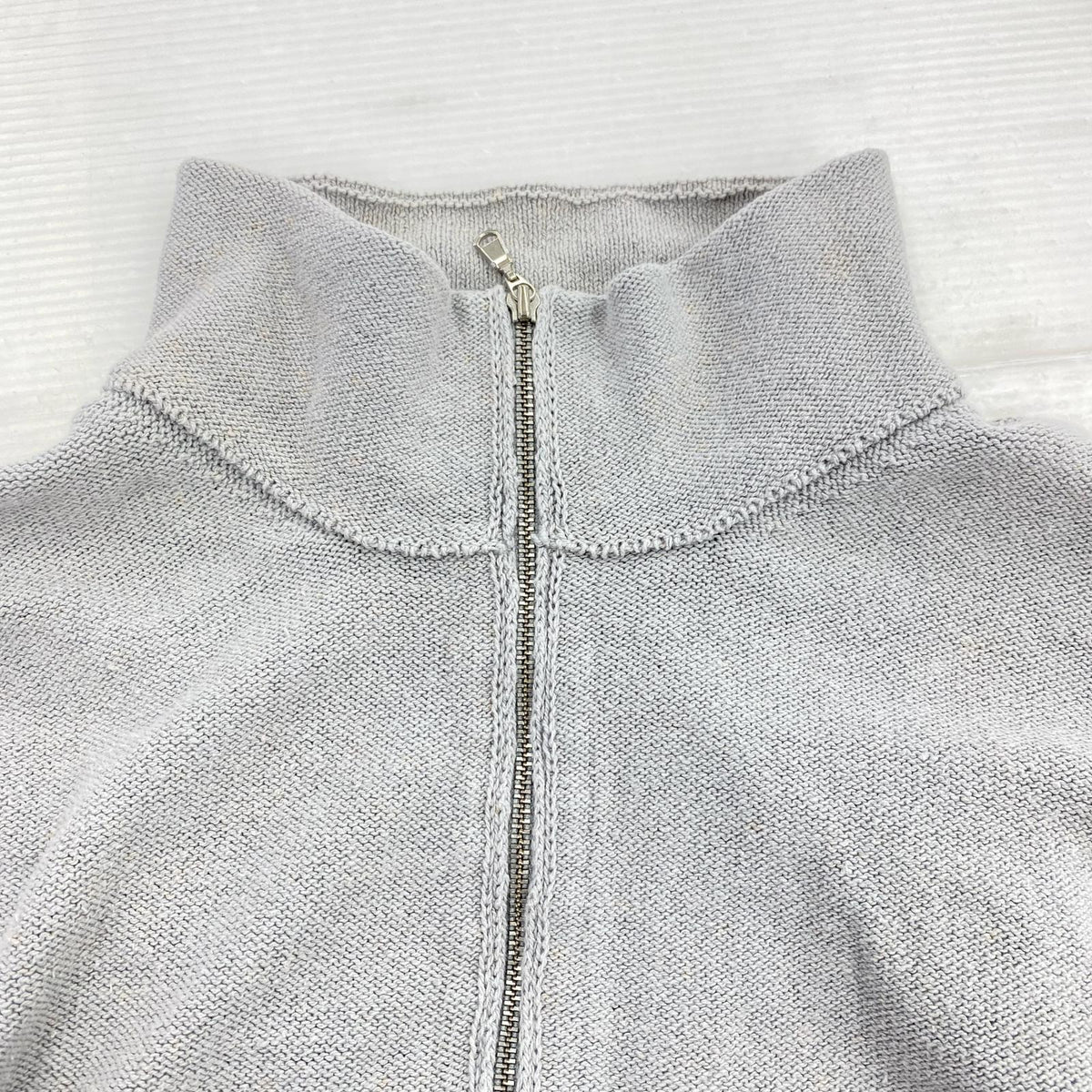 ニット OLD ハーフジップ M M グレー