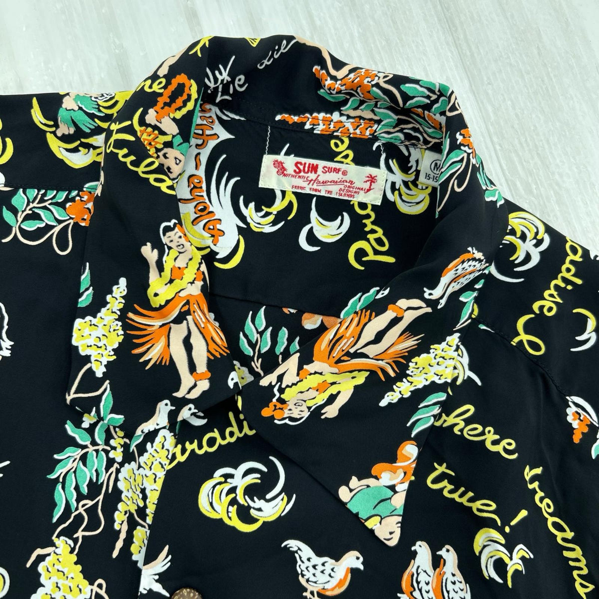 半袖シャツ SUN SURF Hawaiian MOEUHANE DREAM CASTELE M ブラック