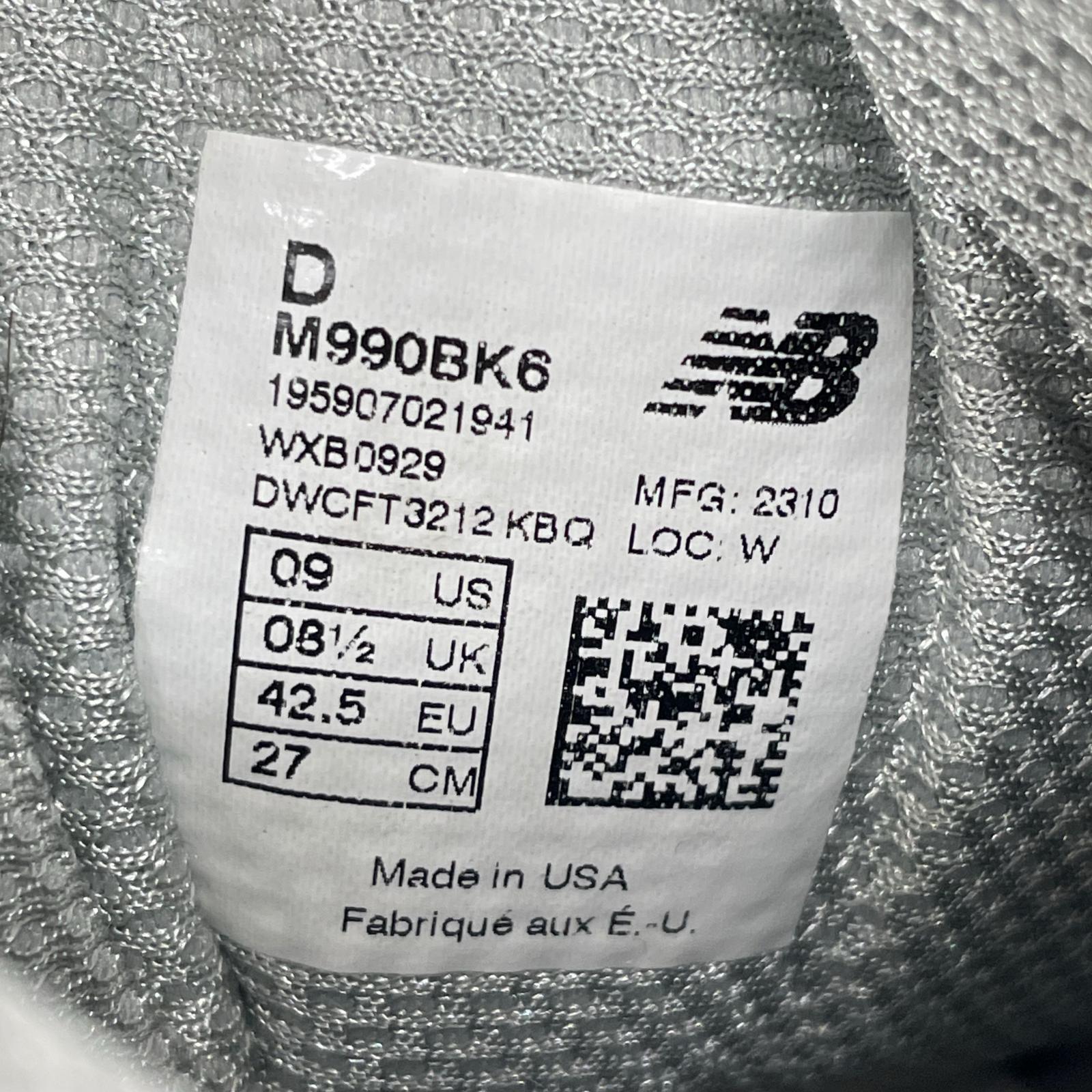 スニーカー M990BK6 (27.0) 27cm (US9 UK8 1/2 EU44)