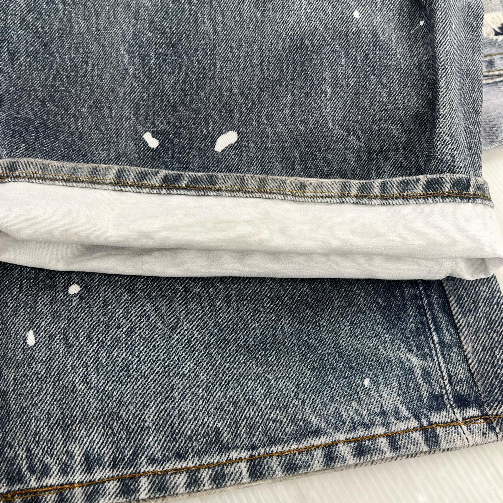 デニムパンツ Protocol Index 001 ORIGINAL 転写プリント レイヤードデニムパンツ ブルー ネイビー 2 ブルー
