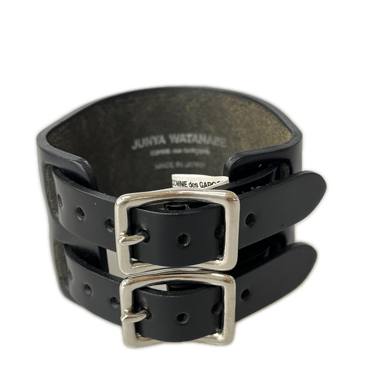 ブレスレット JUNYA WATANABE COMME des GARCONS MAN ダブルレザーブレスレット ブラック ブラック