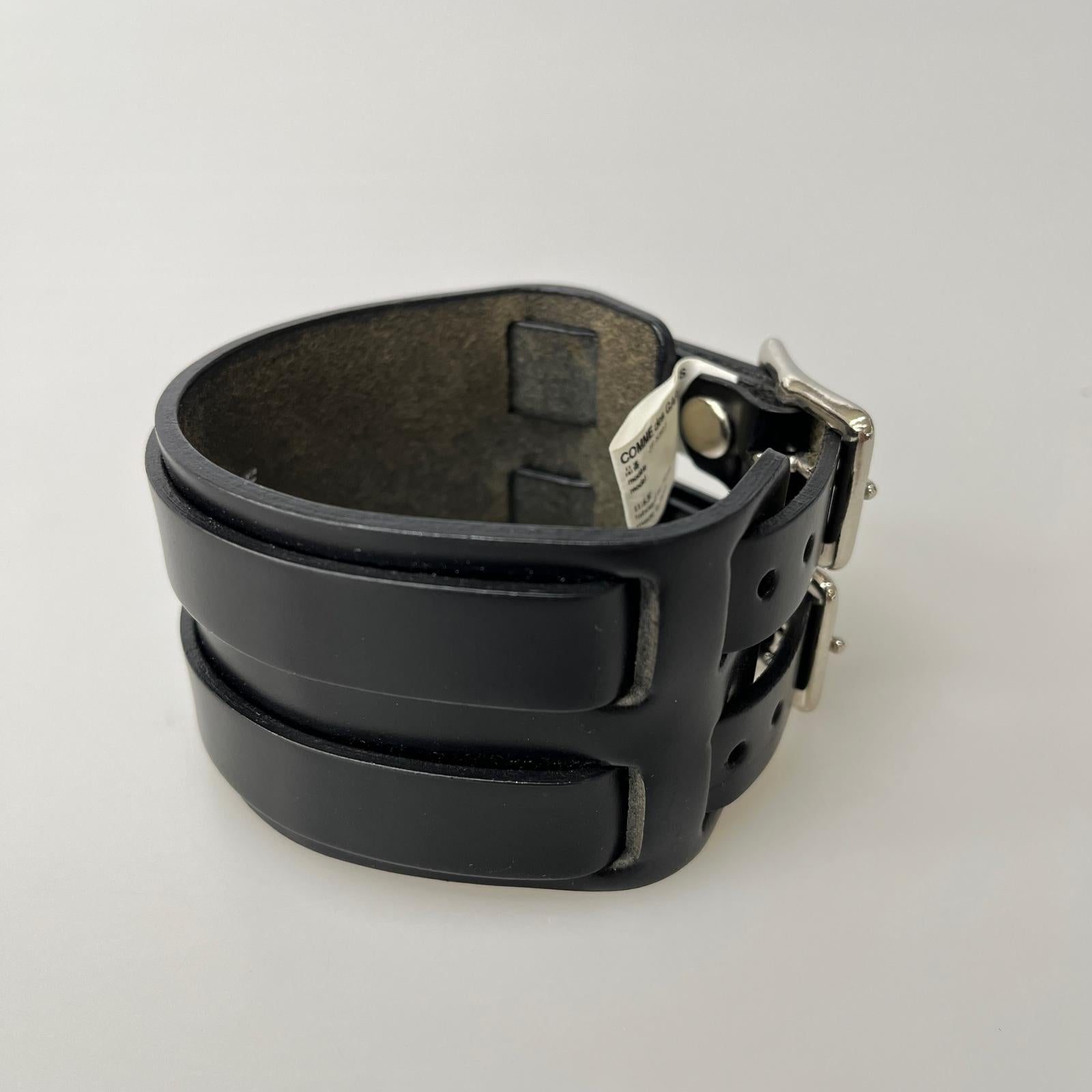 ブレスレット JUNYA WATANABE COMME des GARCONS MAN ダブルレザーブレスレット ブラック ブラック