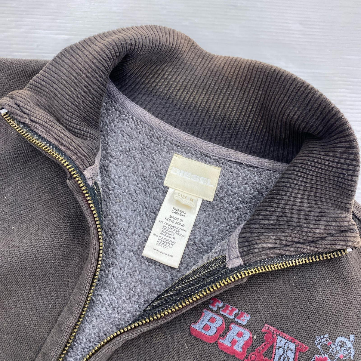 スウェット DIESEL ジップスウェットジャケット フェードブラック (M) M ブラウン