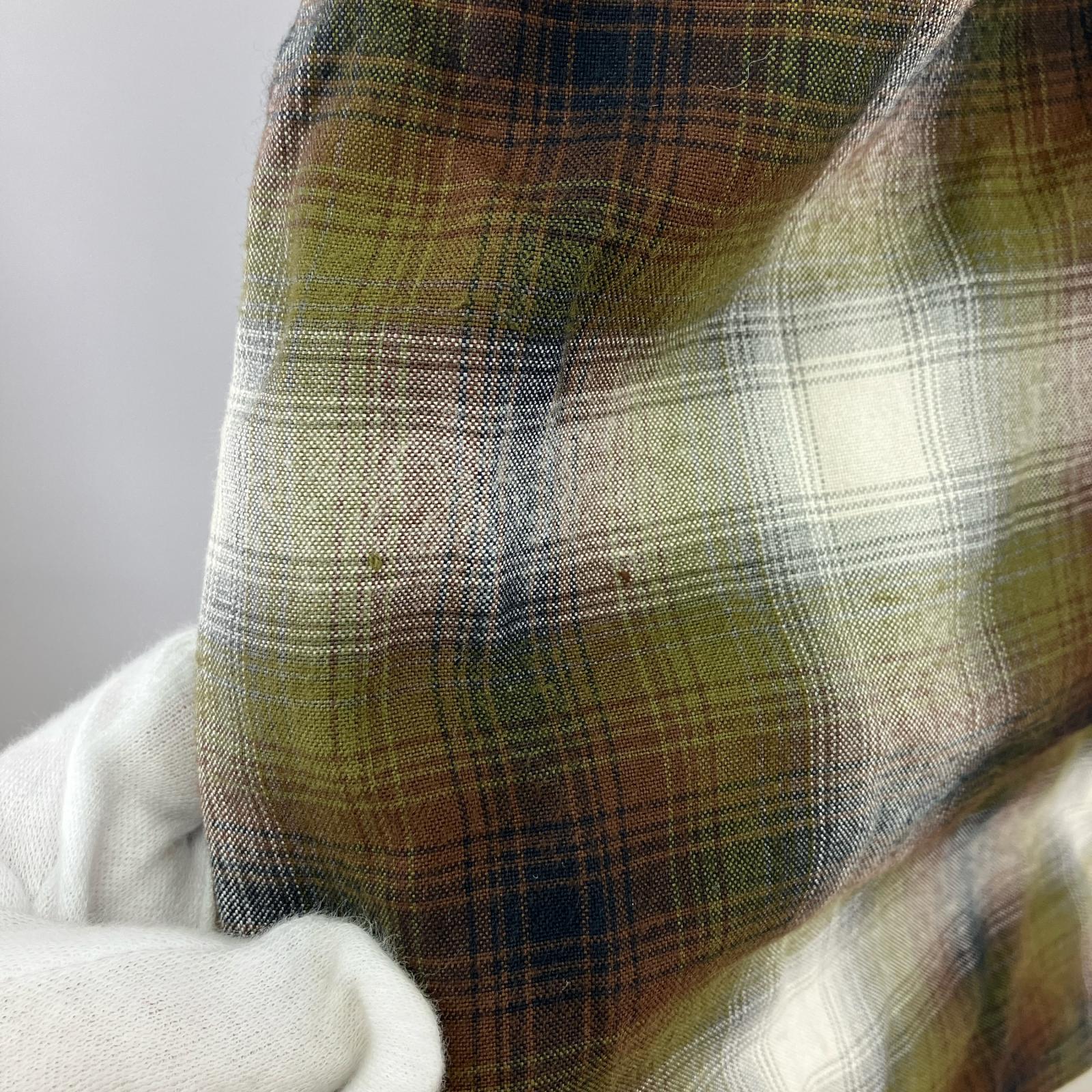 長袖シャツ WACKO MARIA OMBRE CHECK OPEN COLLAR SHIRT XL ブラウン系 マルチカラー