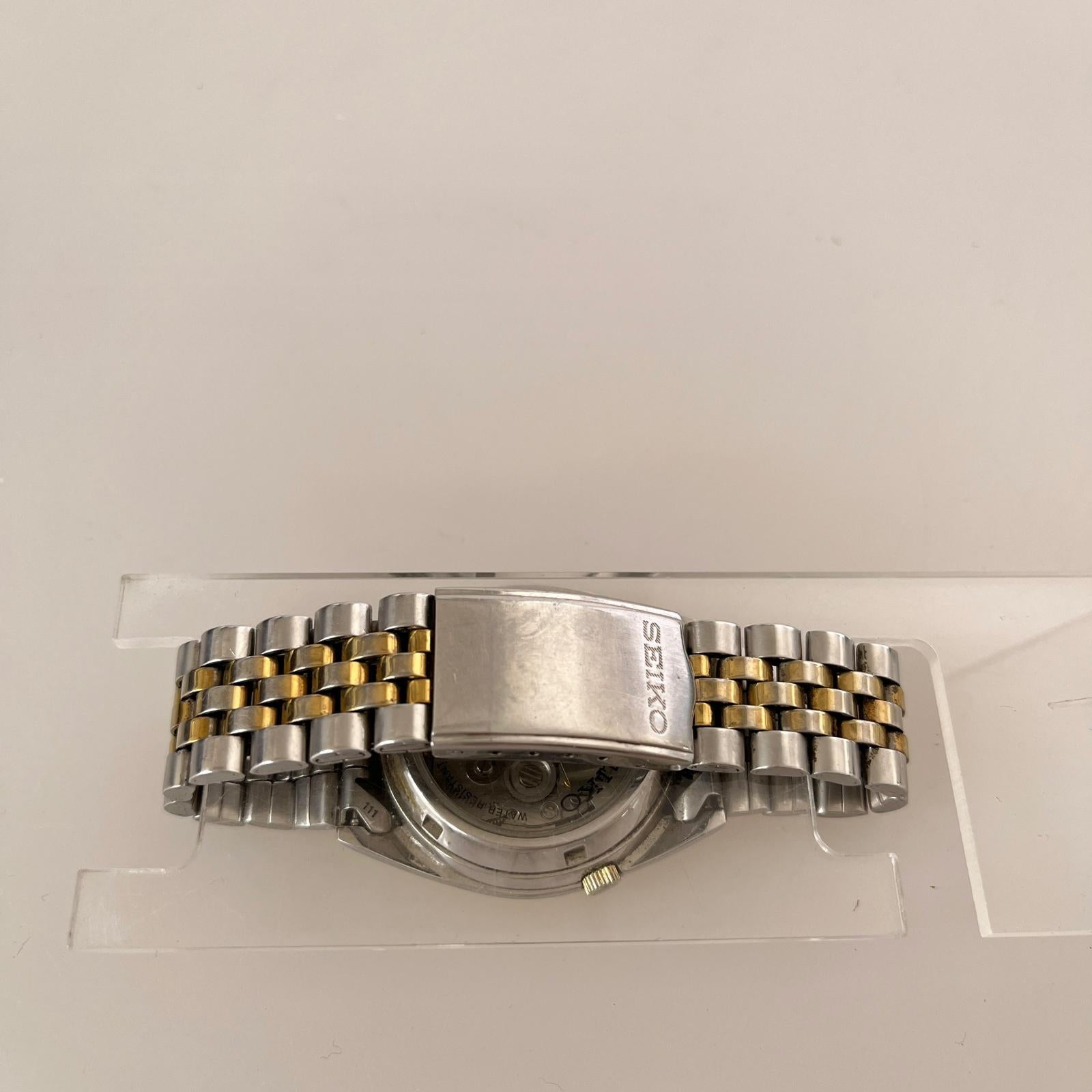 腕時計 SEIKO5 デイデイト 自動巻き腕時計 裏スケ ゴールドベゼル ゴールド