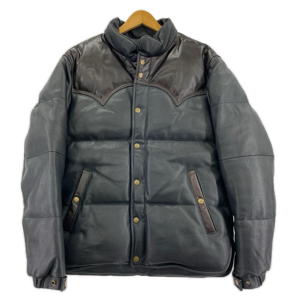 ダウンジャケット レザー BLK M M ブラック