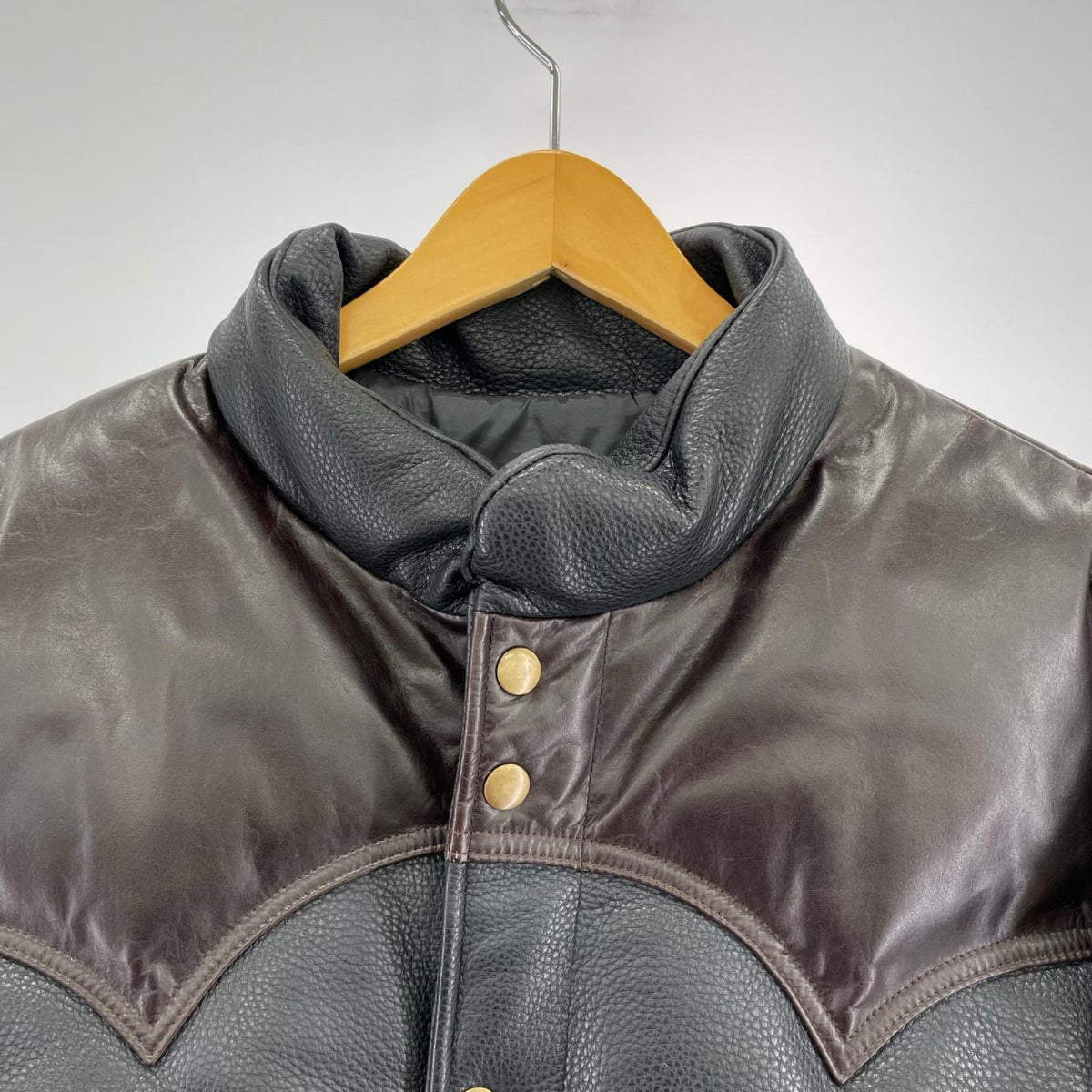 ダウンジャケット レザー BLK M M ブラック