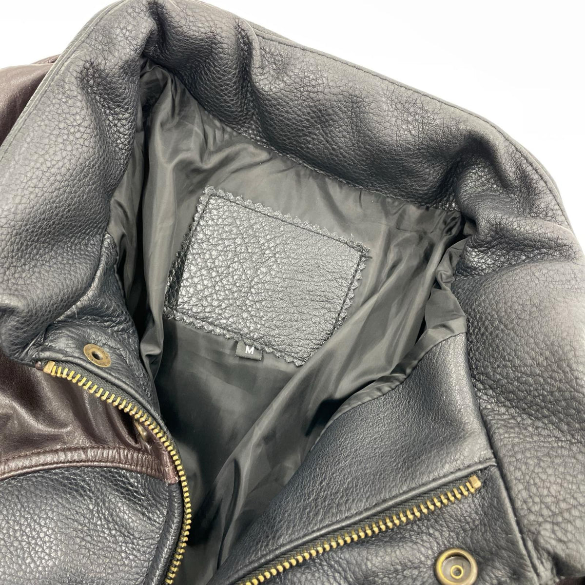 ダウンジャケット レザー BLK M M ブラック