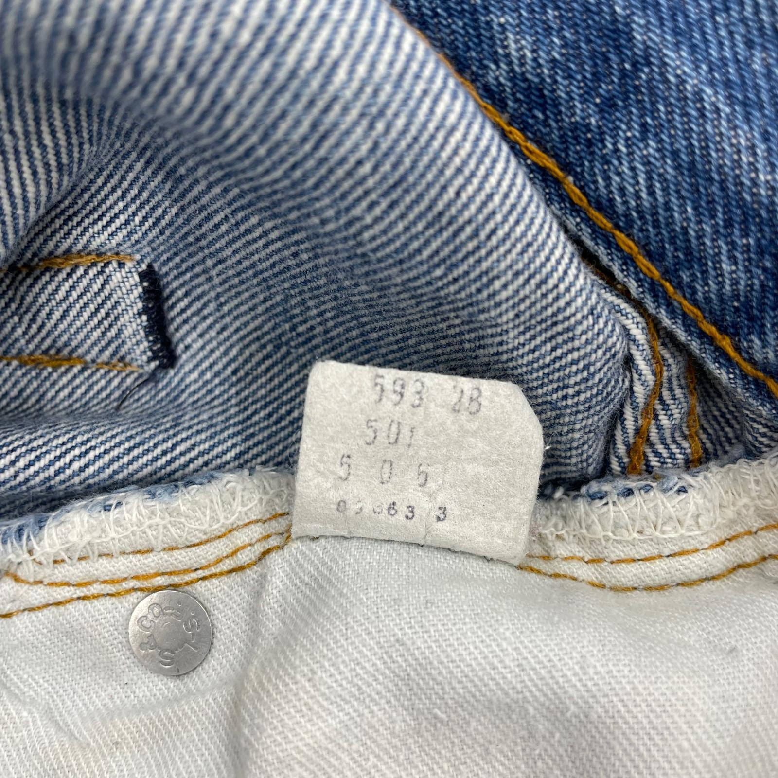 デニムパンツ 70S-80S 501 USA製 ボタンフライ W33　L36 33 ブルー