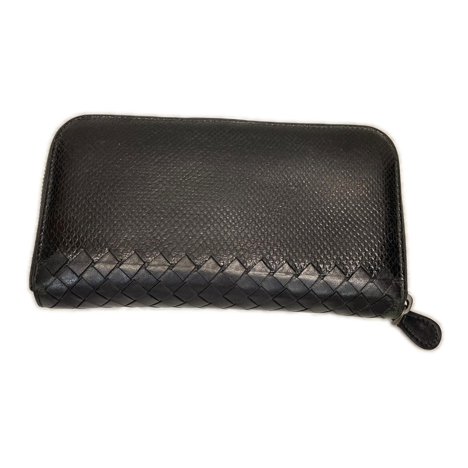 BOTTEGA VENETA カルング イントレチャート 長財布 トリマリーネ