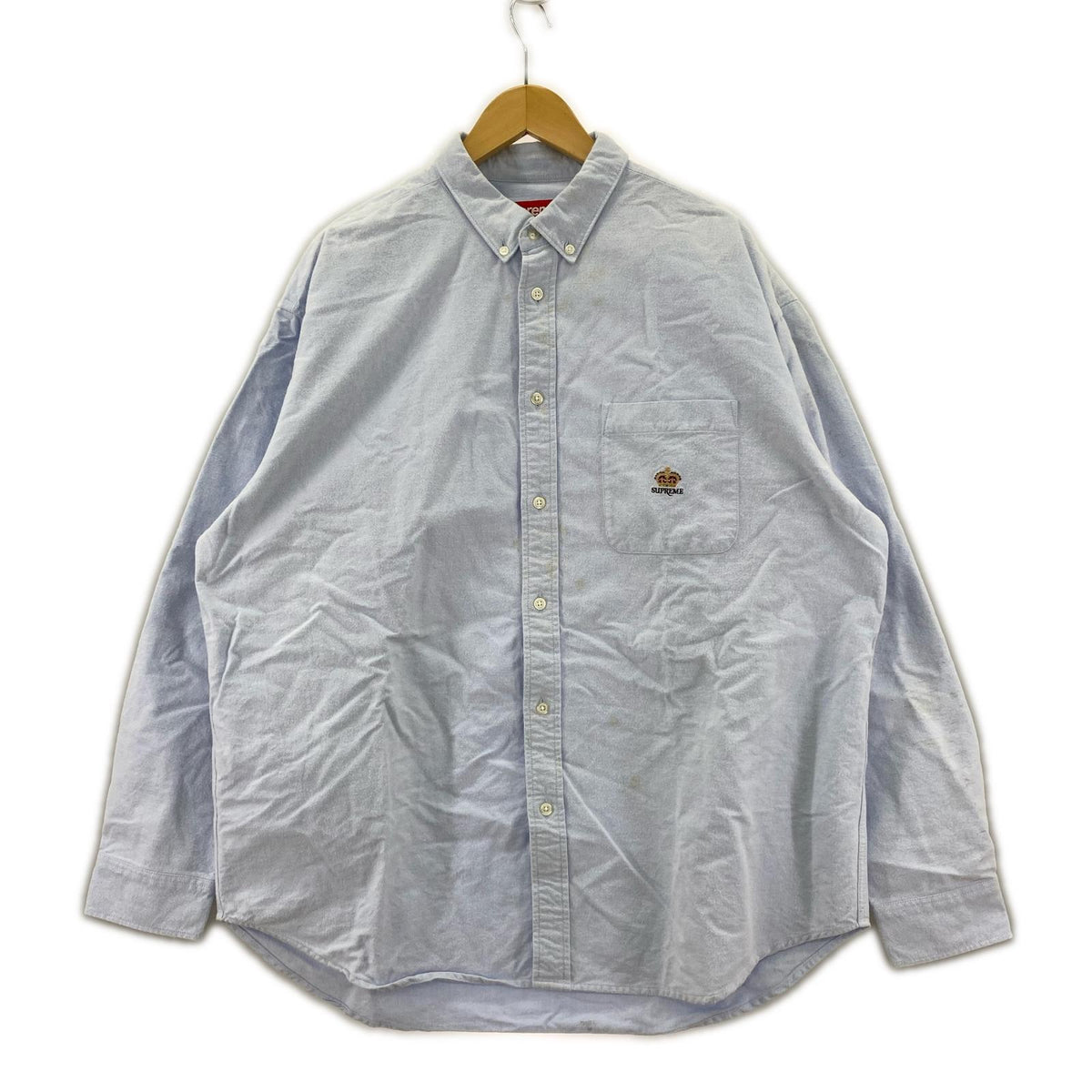 長袖シャツ Loose Fit Flannel Oxford Shirt L L ブルー