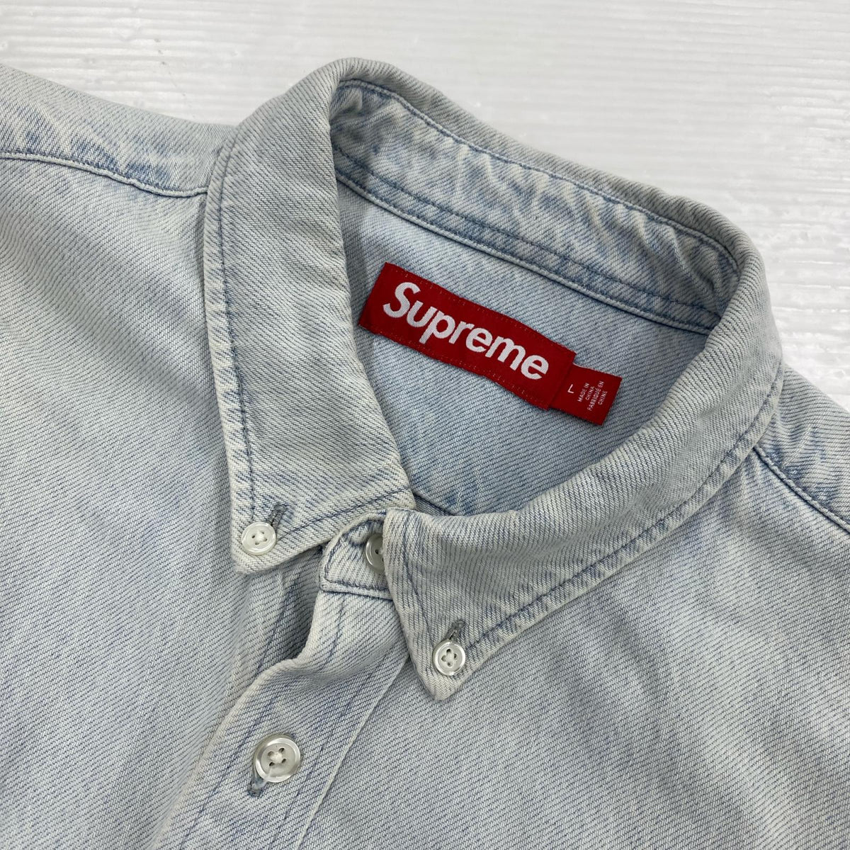 長袖シャツ Supreme FW24 Small Box Denim Shirt (L) L ブルー
