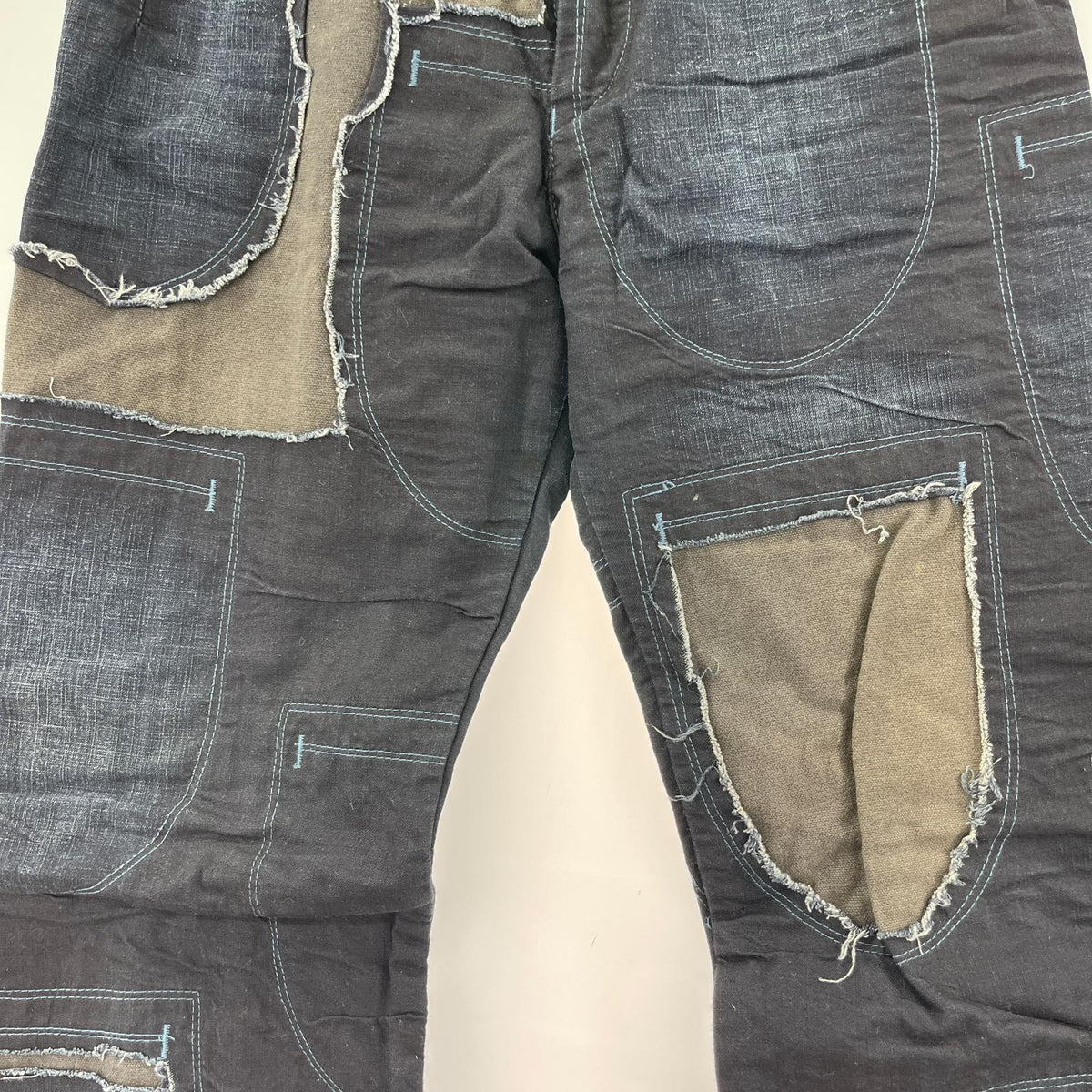 パンツ パッチワークデニムパンツ (W31) L ネイビー
