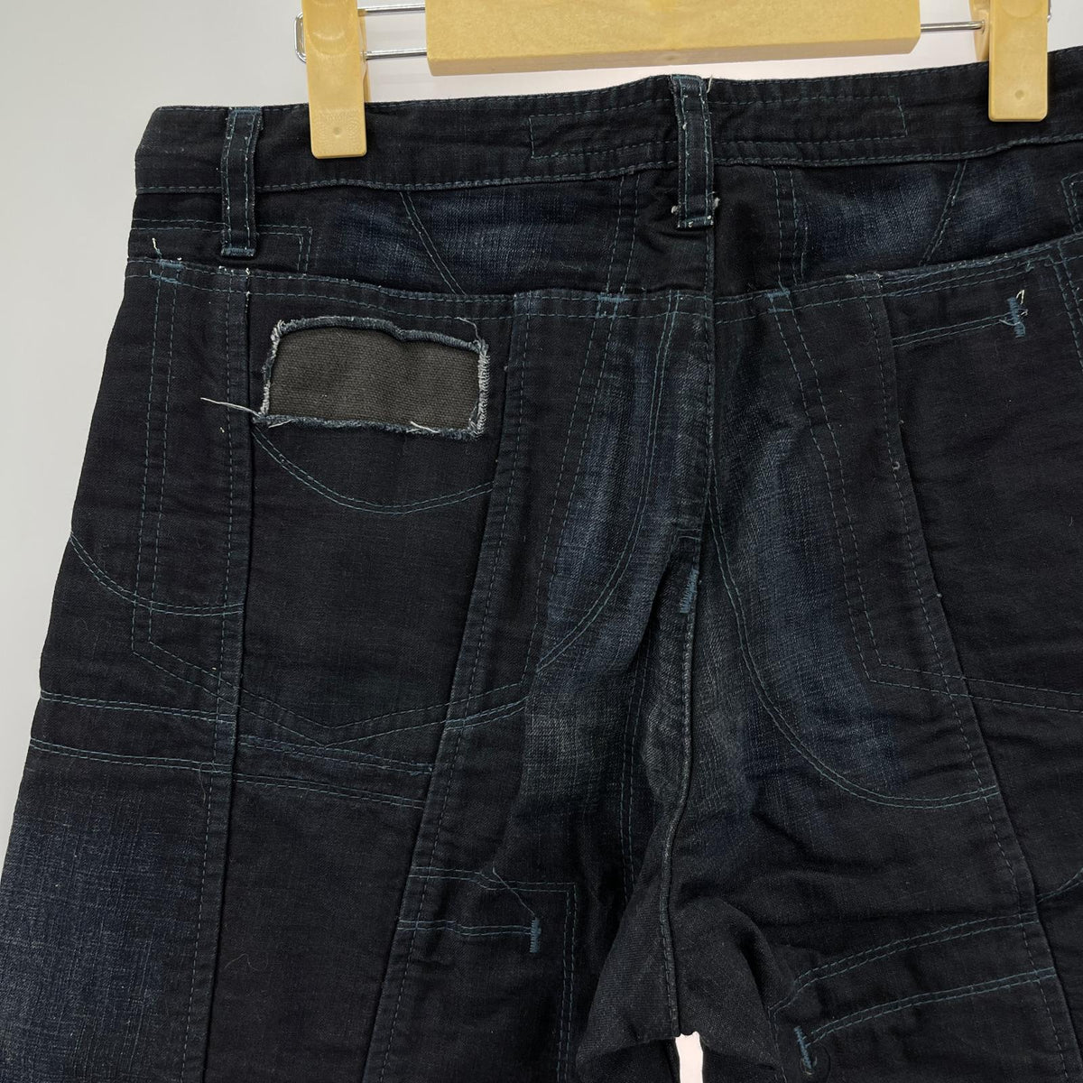 パンツ パッチワークデニムパンツ (W31) L ネイビー