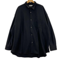 長袖シャツ graphpaper 24AW Wool Flannel OversizedCollar Shirt 2 黒 2 ブラック